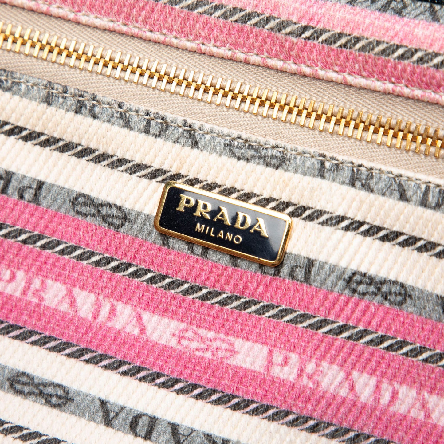 Prada Denim Canapa Logo Tote