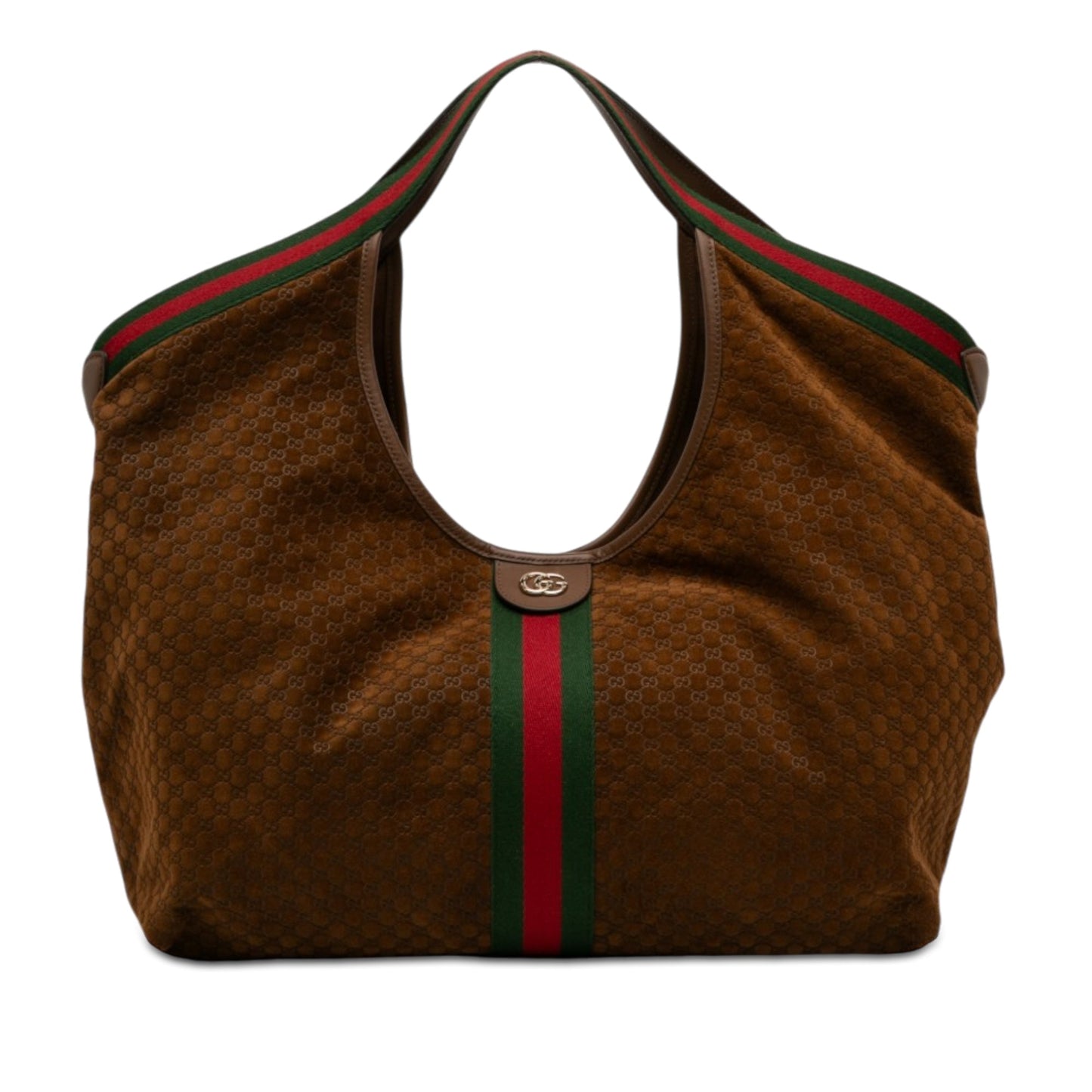 Gucci Large GG Suede Web Giglio Tote