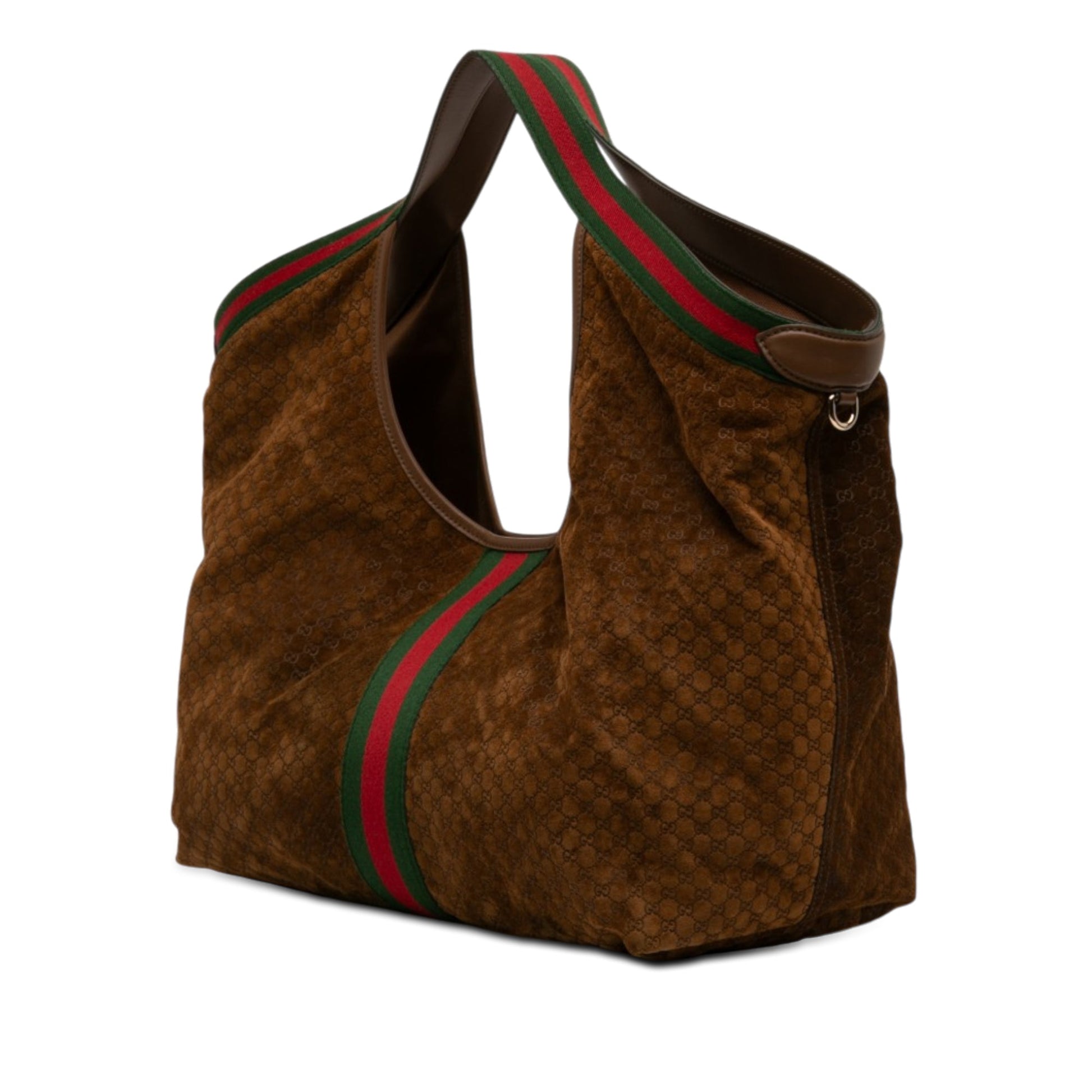 Gucci Large GG Suede Web Giglio Tote