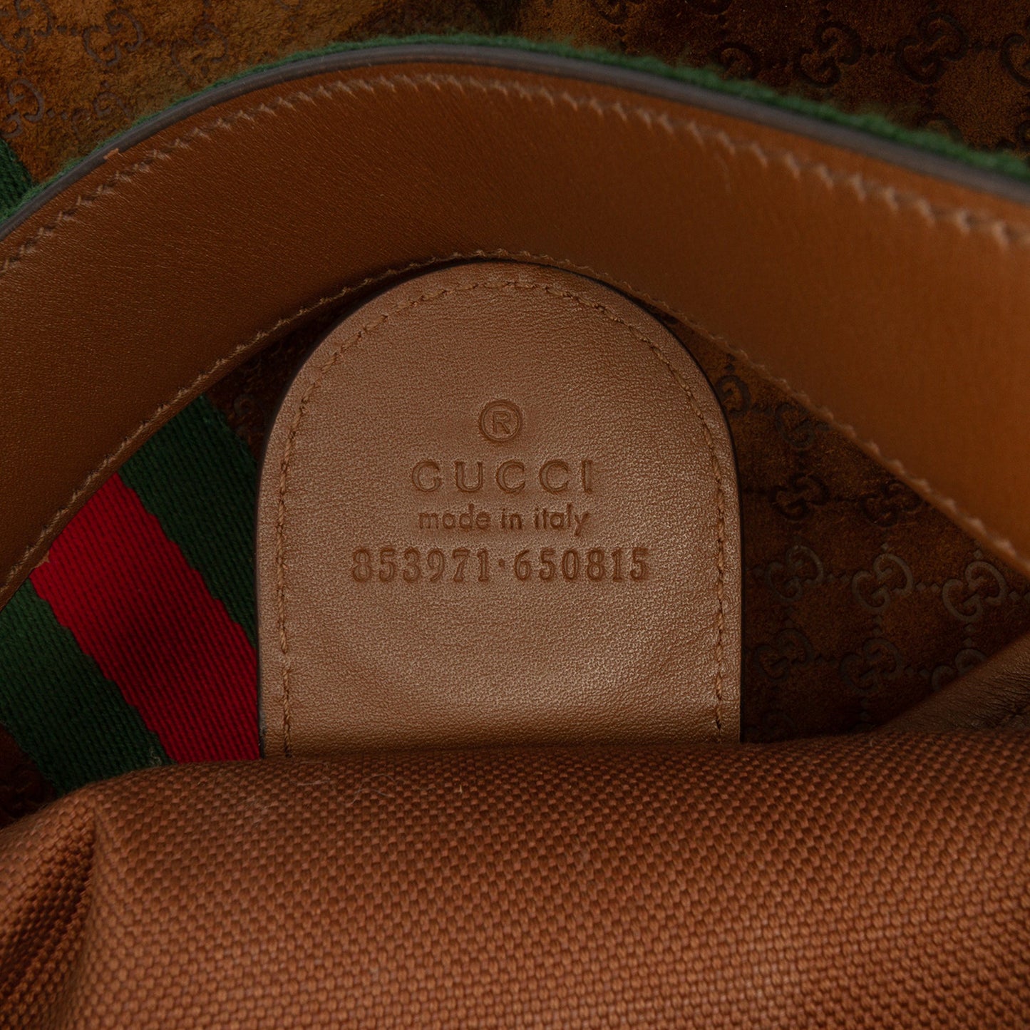 Gucci Large GG Suede Web Giglio Tote