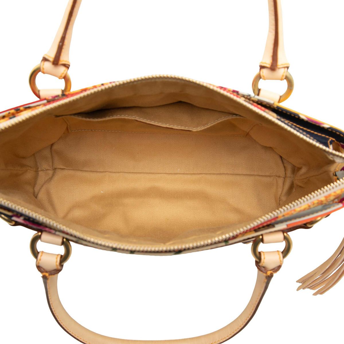 Ferragamo Printed Satin and Leather Fiera Satchel — Multi