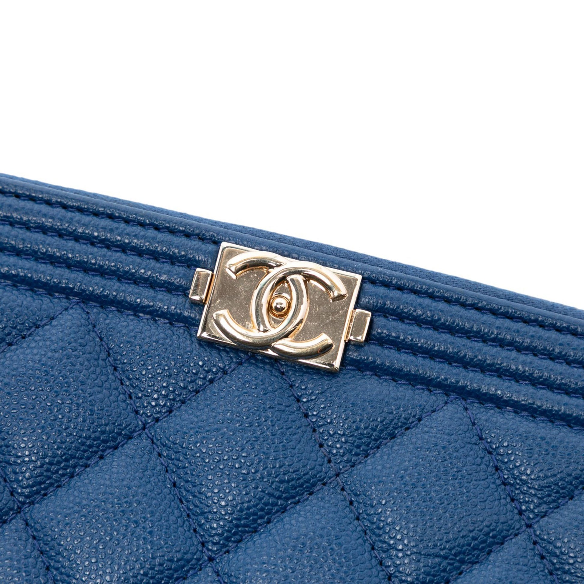 Chanel Medium Quilted Caviar Boy O Case Clutch