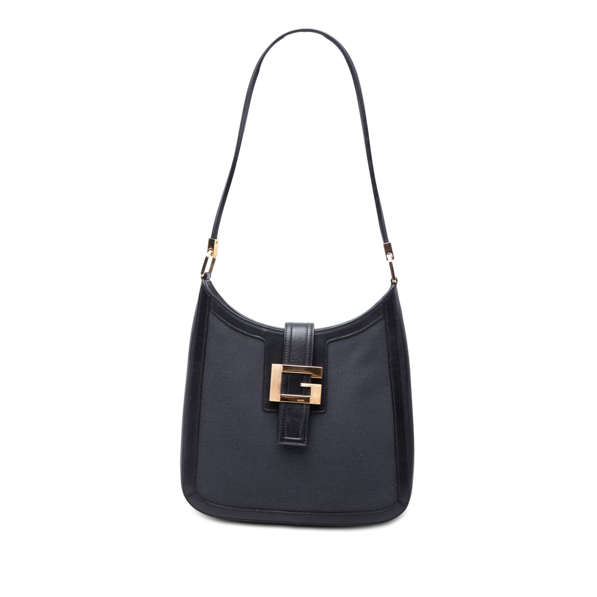 Gucci Bicolor Canvas and Calfskin Shoulder Bag