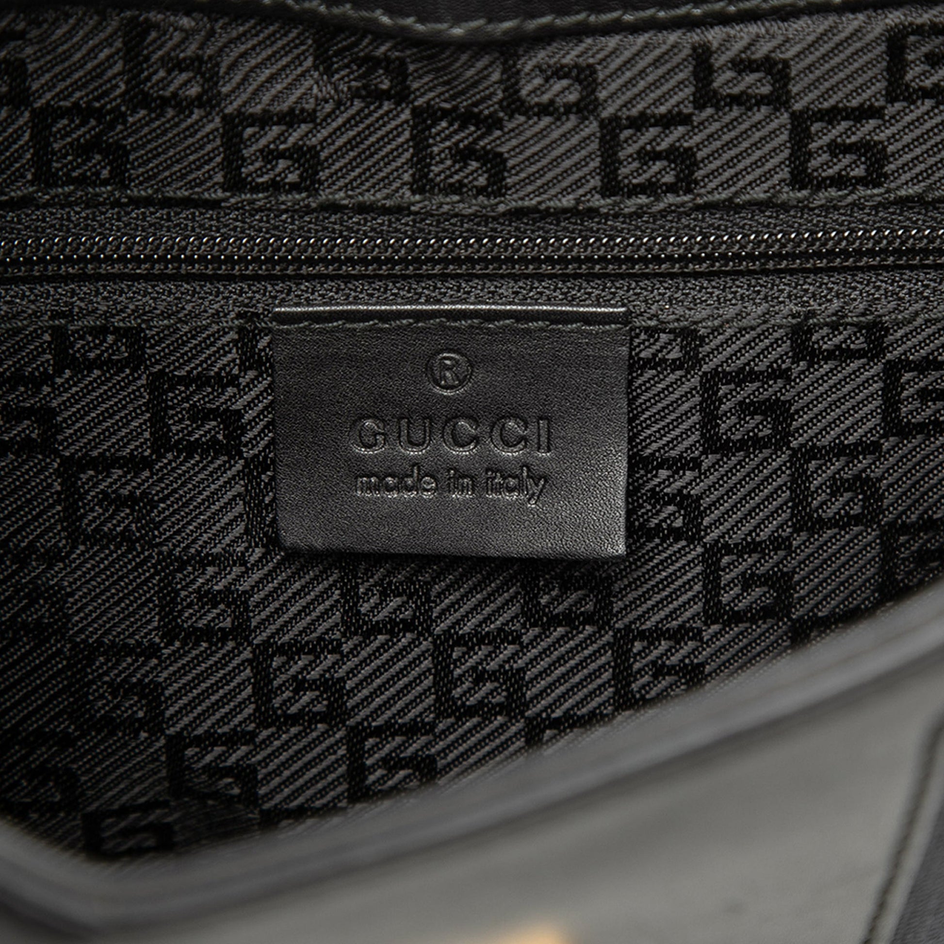 Gucci Bicolor Canvas and Calfskin Shoulder Bag