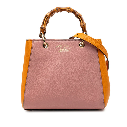 Gucci Mini Bicolor Calfskin Bamboo Shopper Satchel