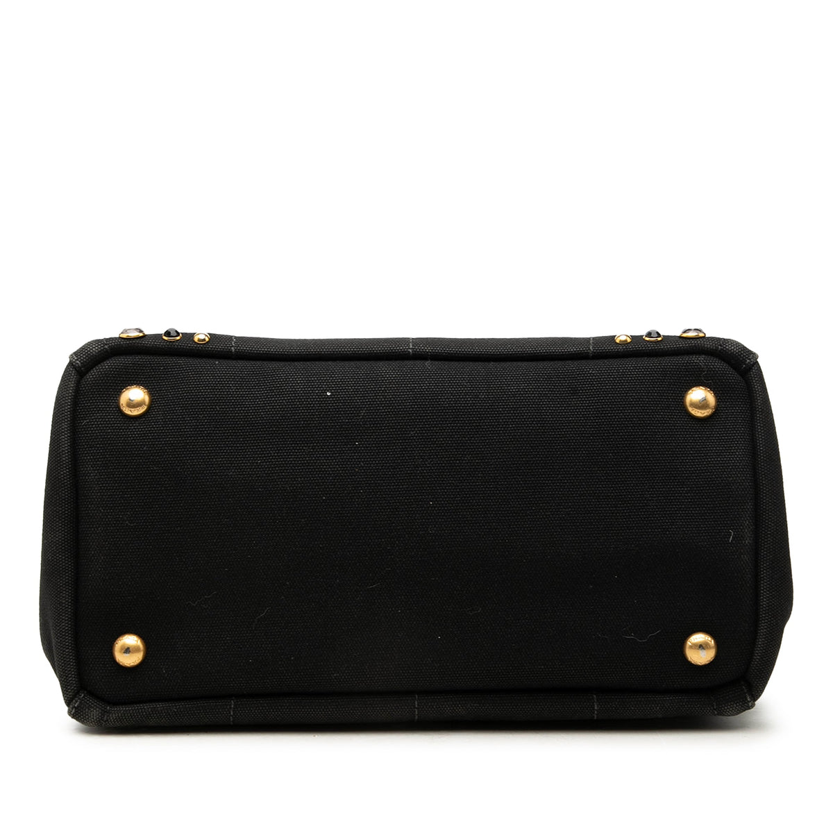 Prada Small Canvas Canapa Bijoux Satchel — Black