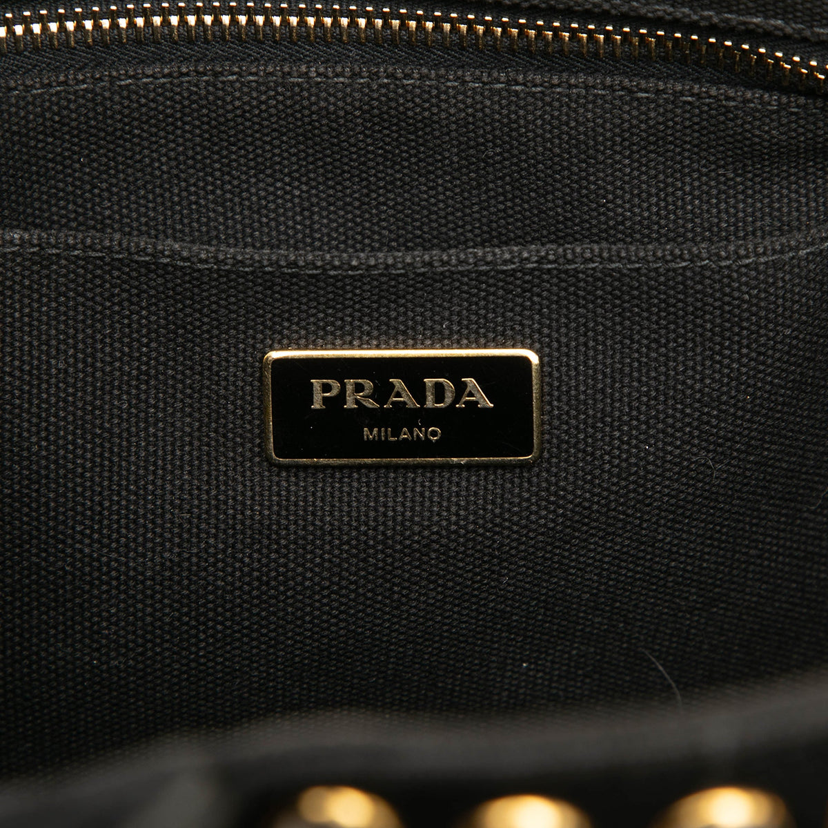 Prada Small Canvas Canapa Bijoux Satchel — Black