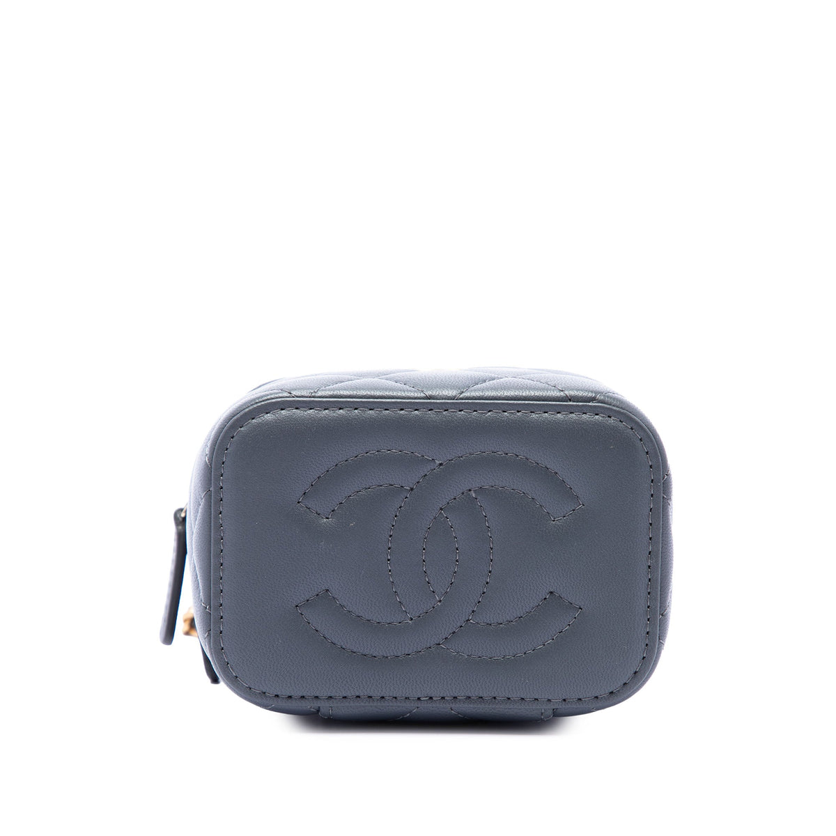 Chanel Mini Quilted Lambskin Trendy CC Vanity Case — Gray