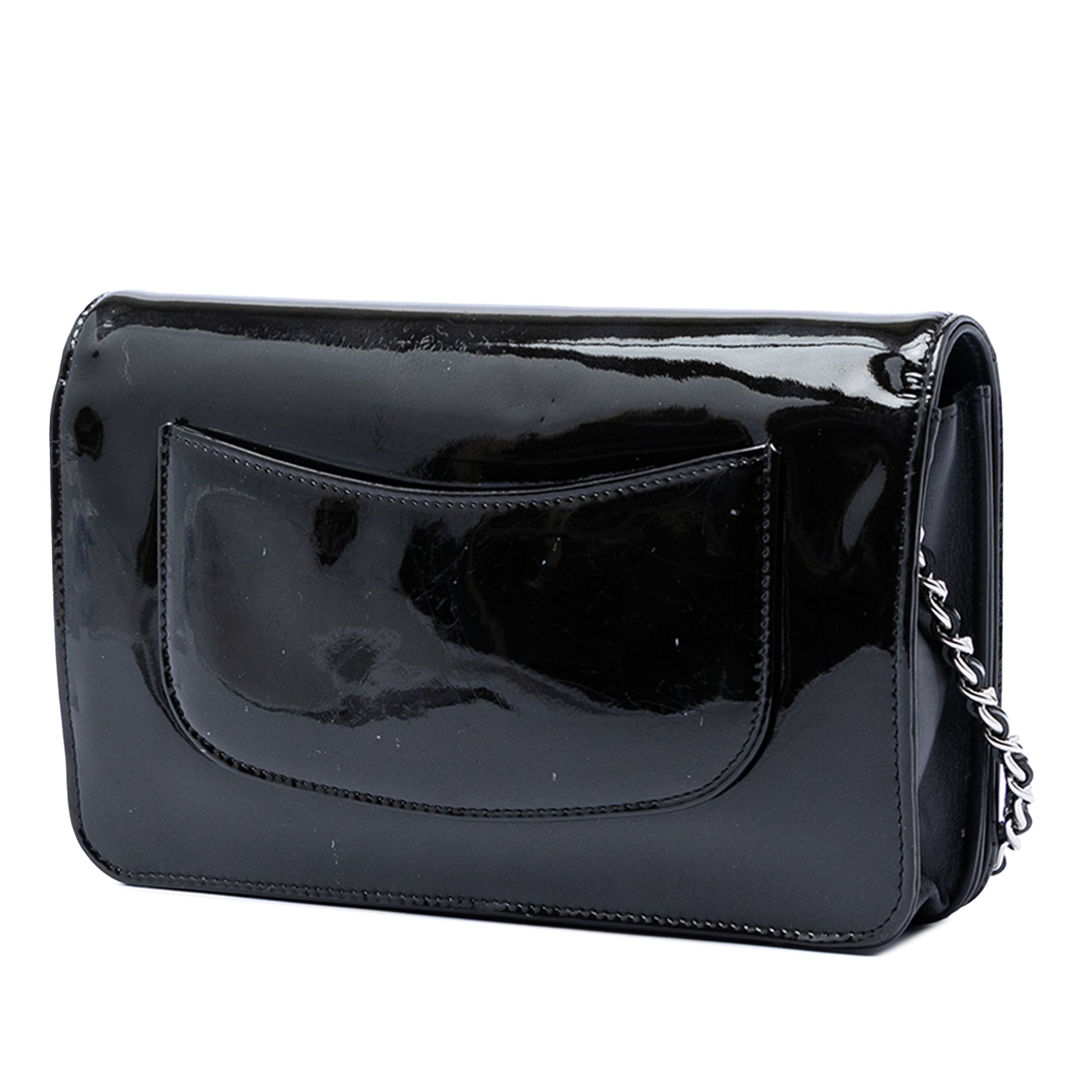 Chanel CC Patent Strass Embellished Wallet On Chain