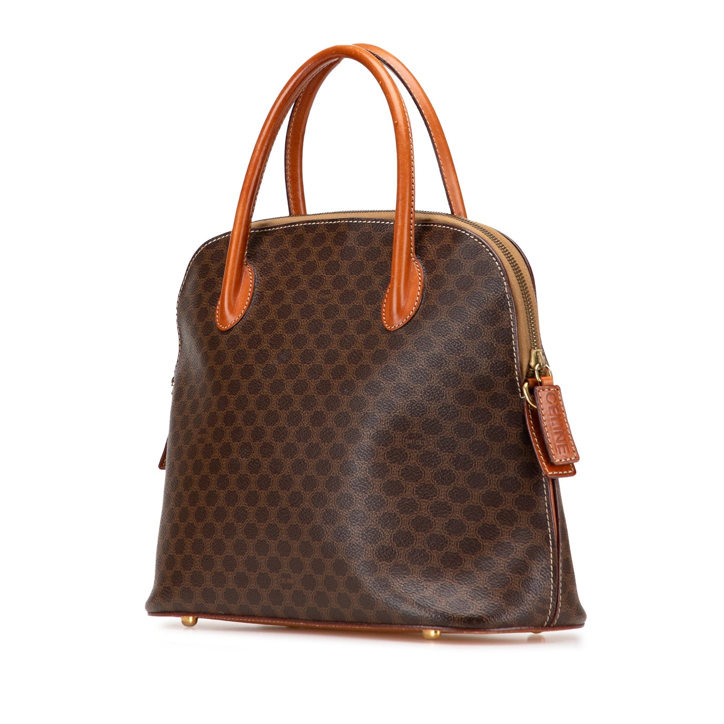 Celine Macadam Coated Canvas Dome Satchel