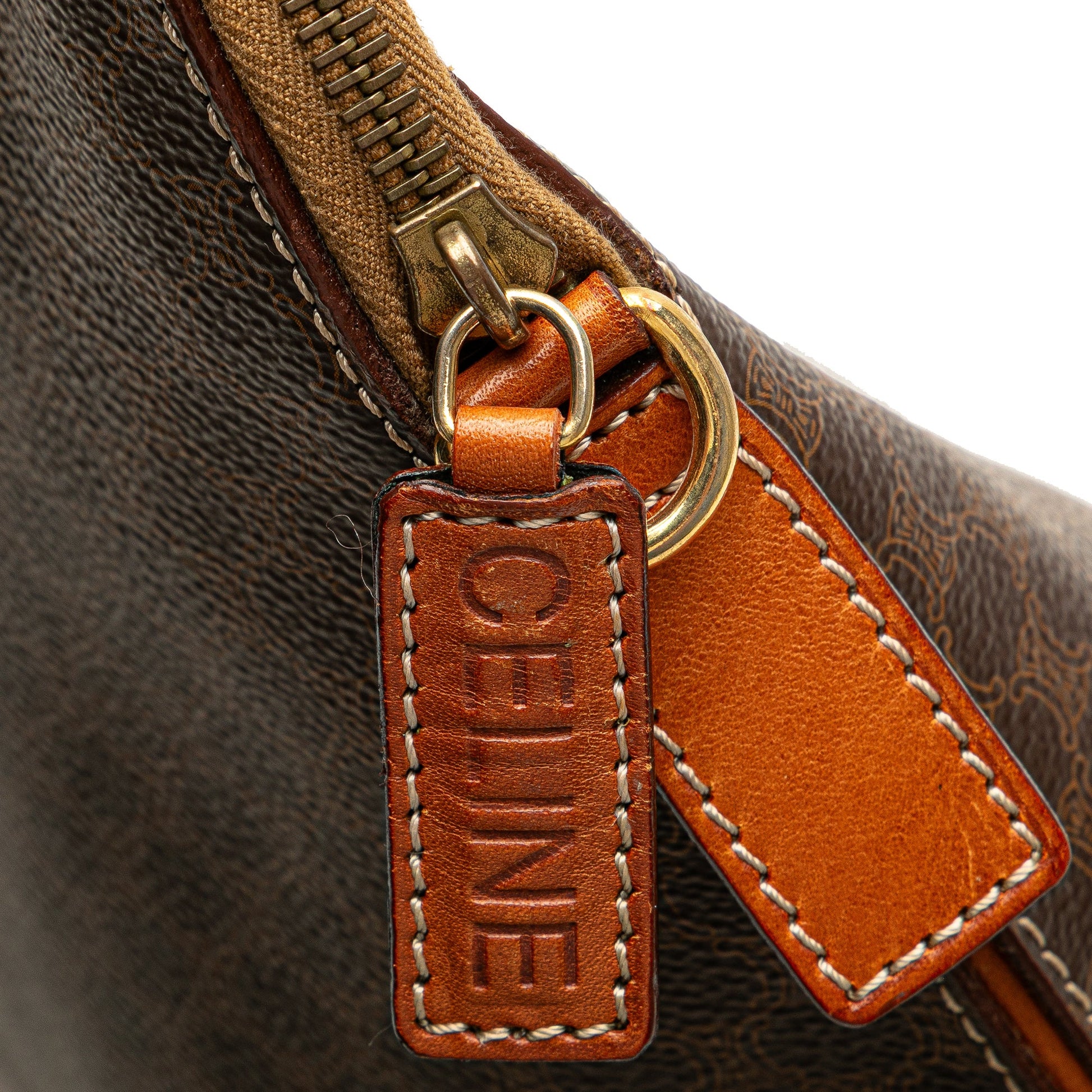 Celine Macadam Coated Canvas Dome Satchel