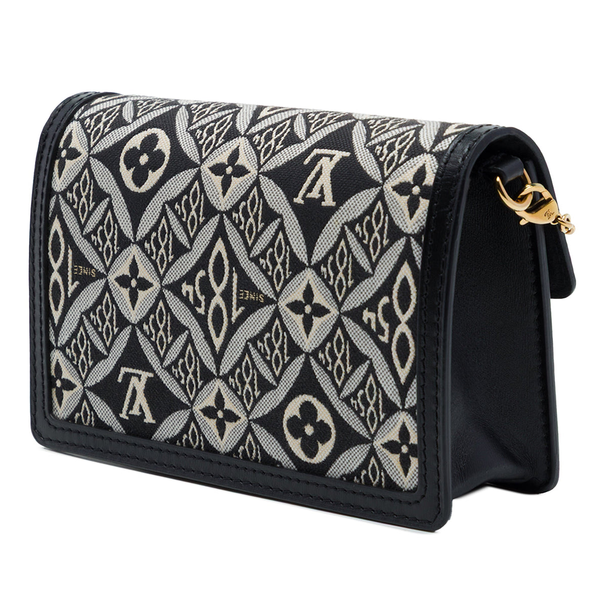 Louis Vuitton Monogram Jacquard Since 1854 Dauphine Chain Wallet — Black