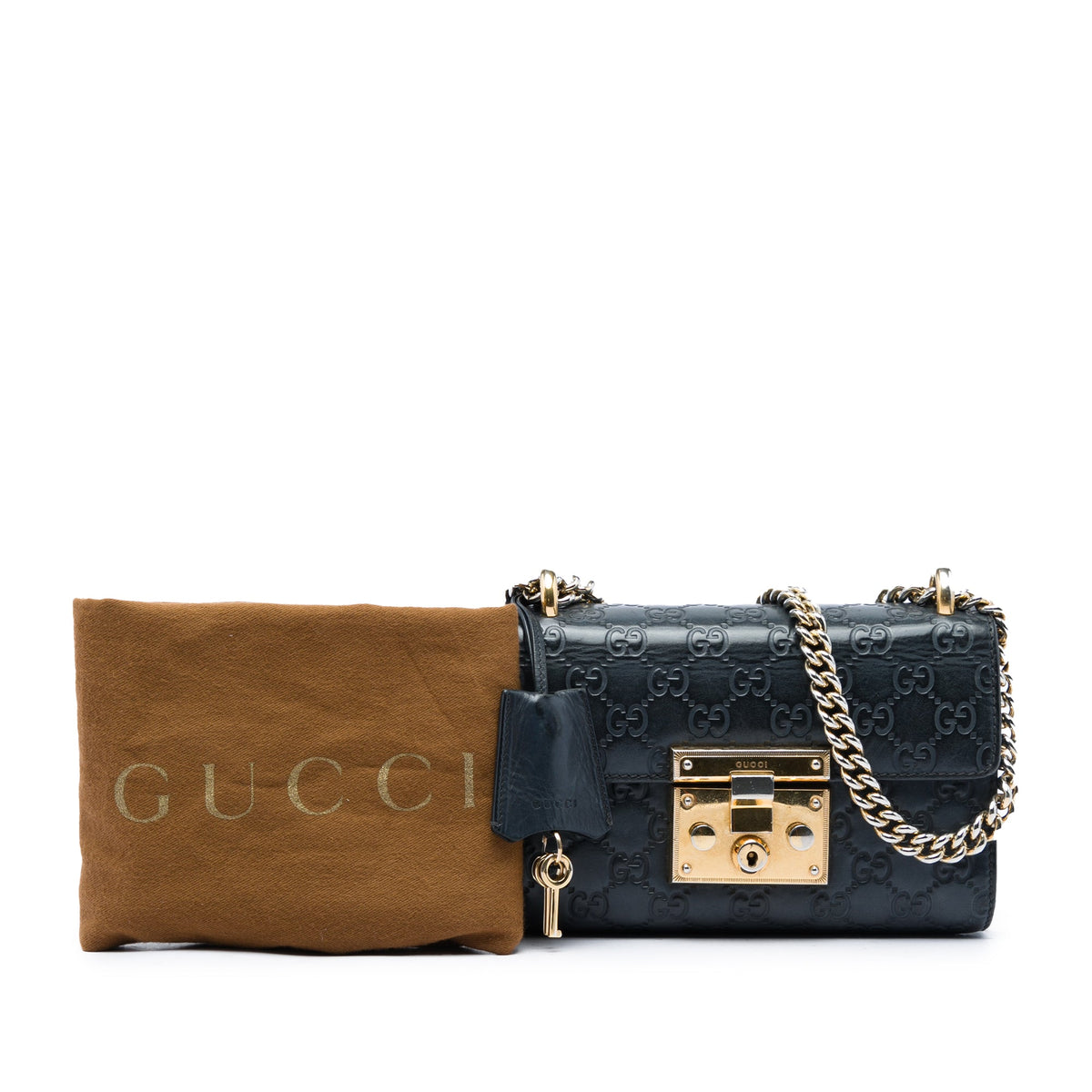 Gucci Small Guccissima Padlock Crossbody