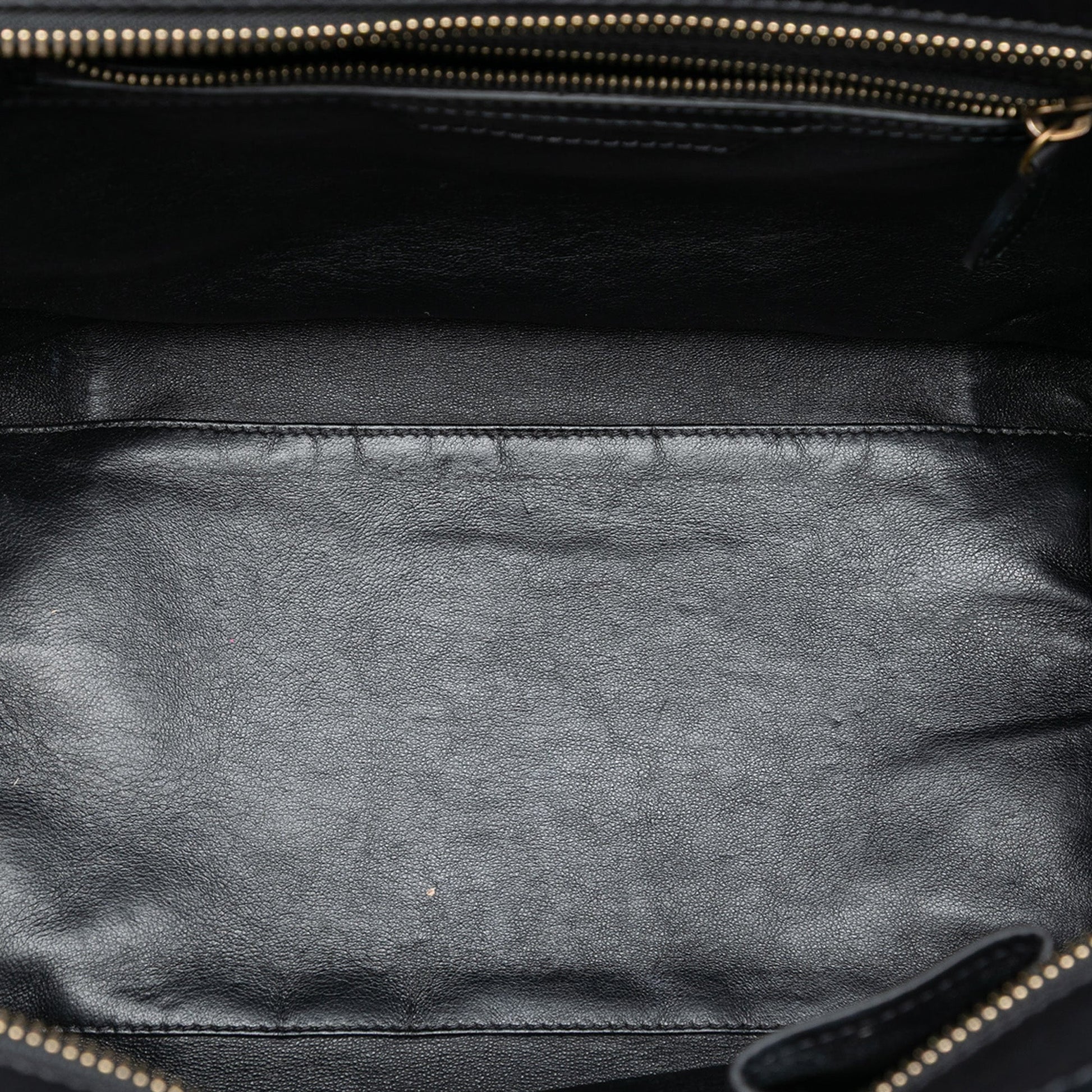Celine Mini Bicolor Canvas and Leather Luggage Tote
