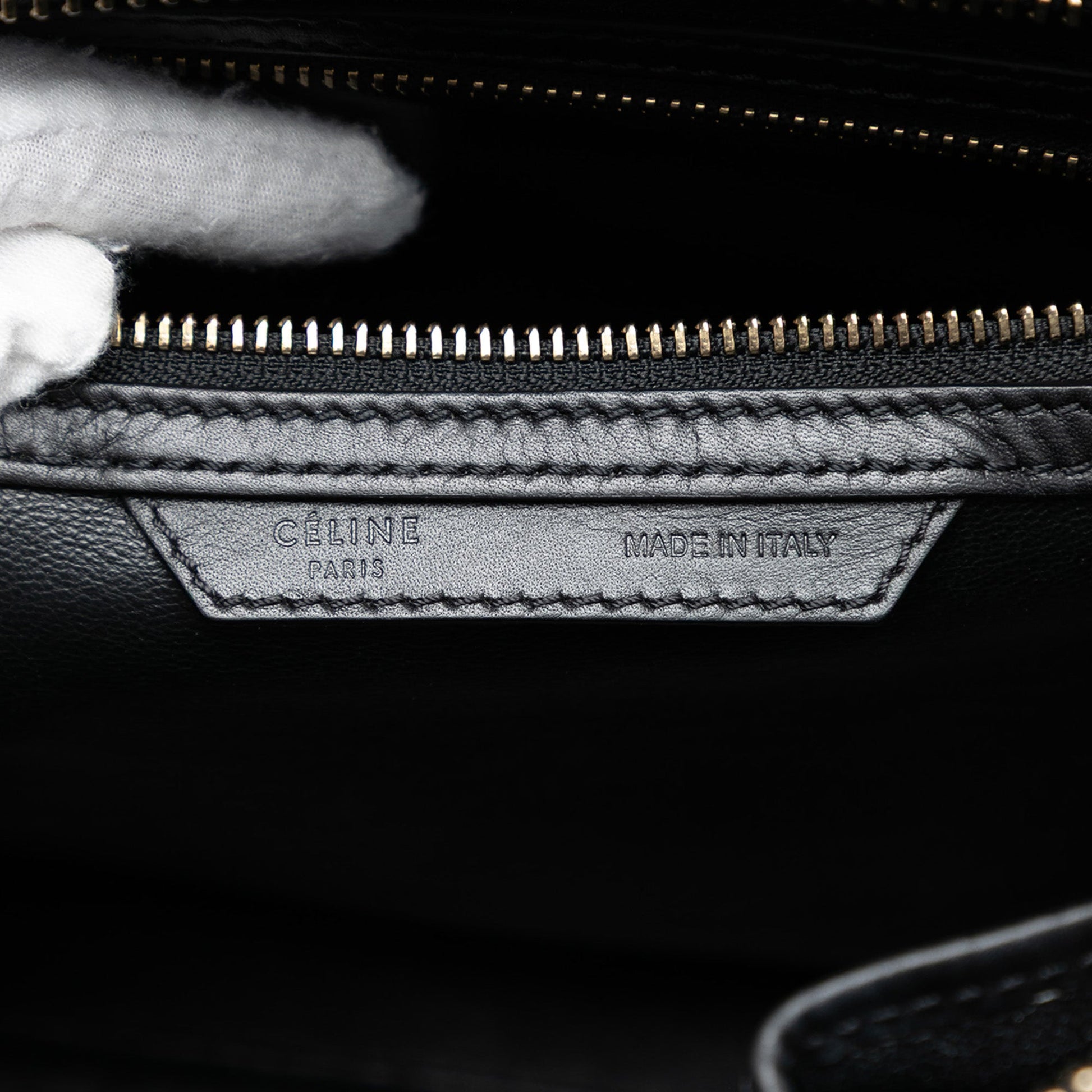 Celine Mini Bicolor Canvas and Leather Luggage Tote