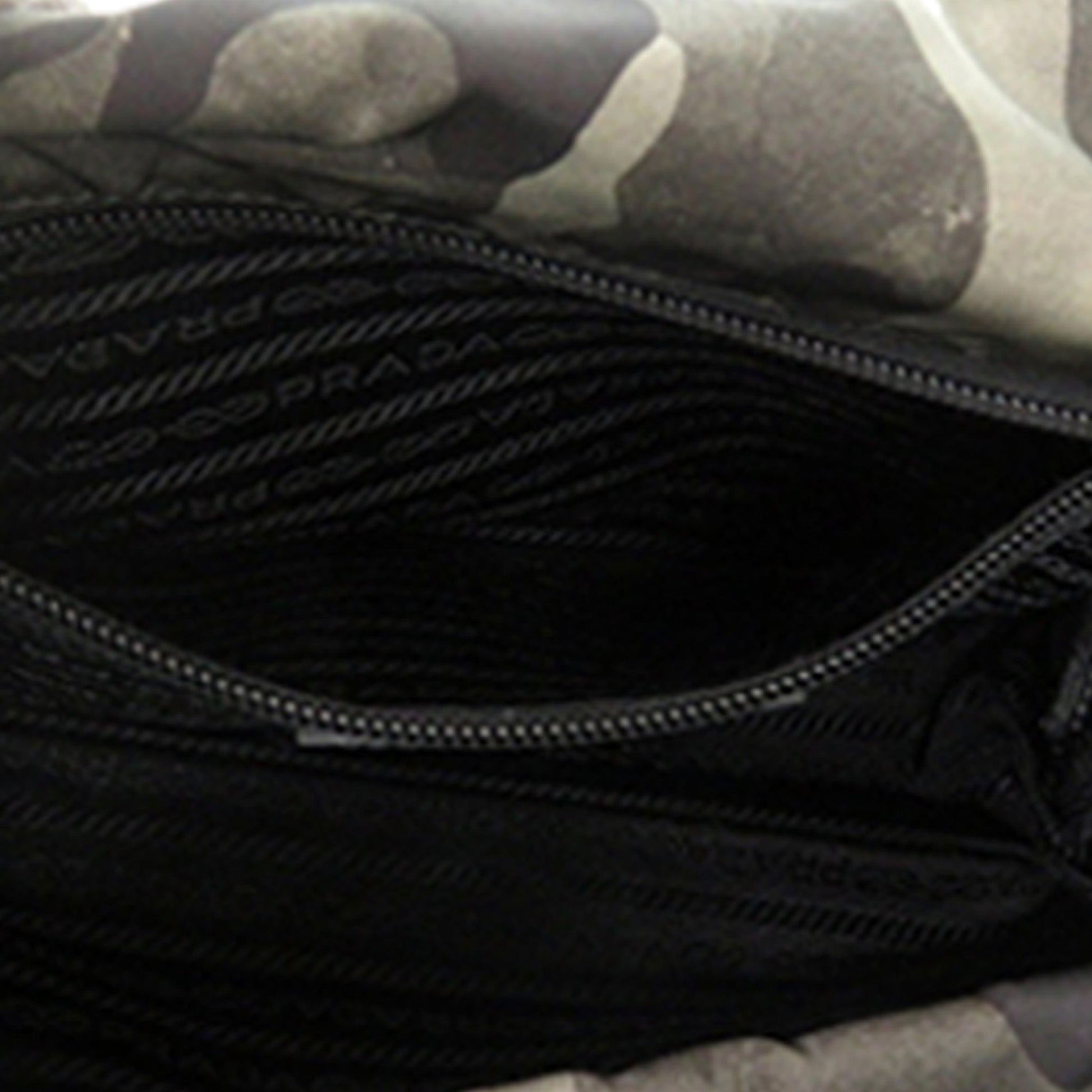 Prada Saffiano Trimmed Tessuto Camouflage Double Buckle Messenger Bag