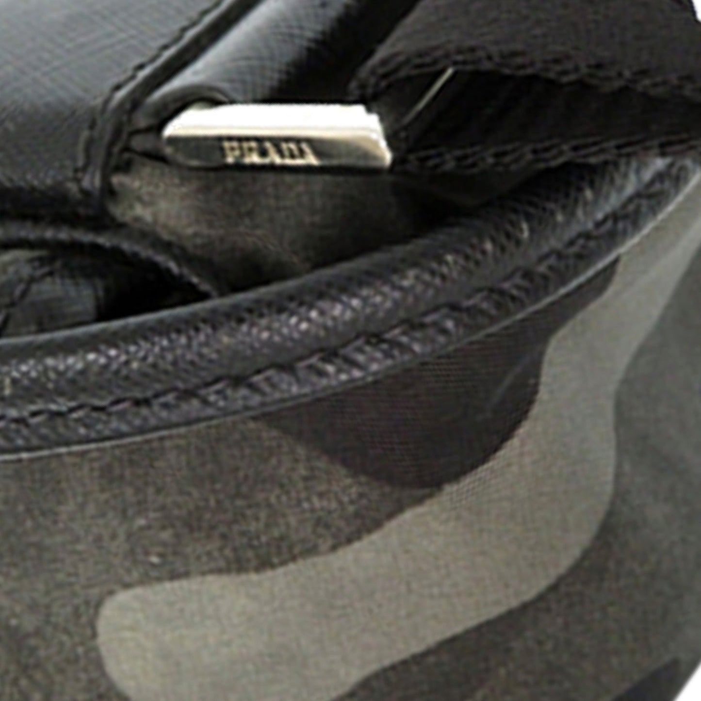Prada Saffiano Trimmed Tessuto Camouflage Double Buckle Messenger Bag