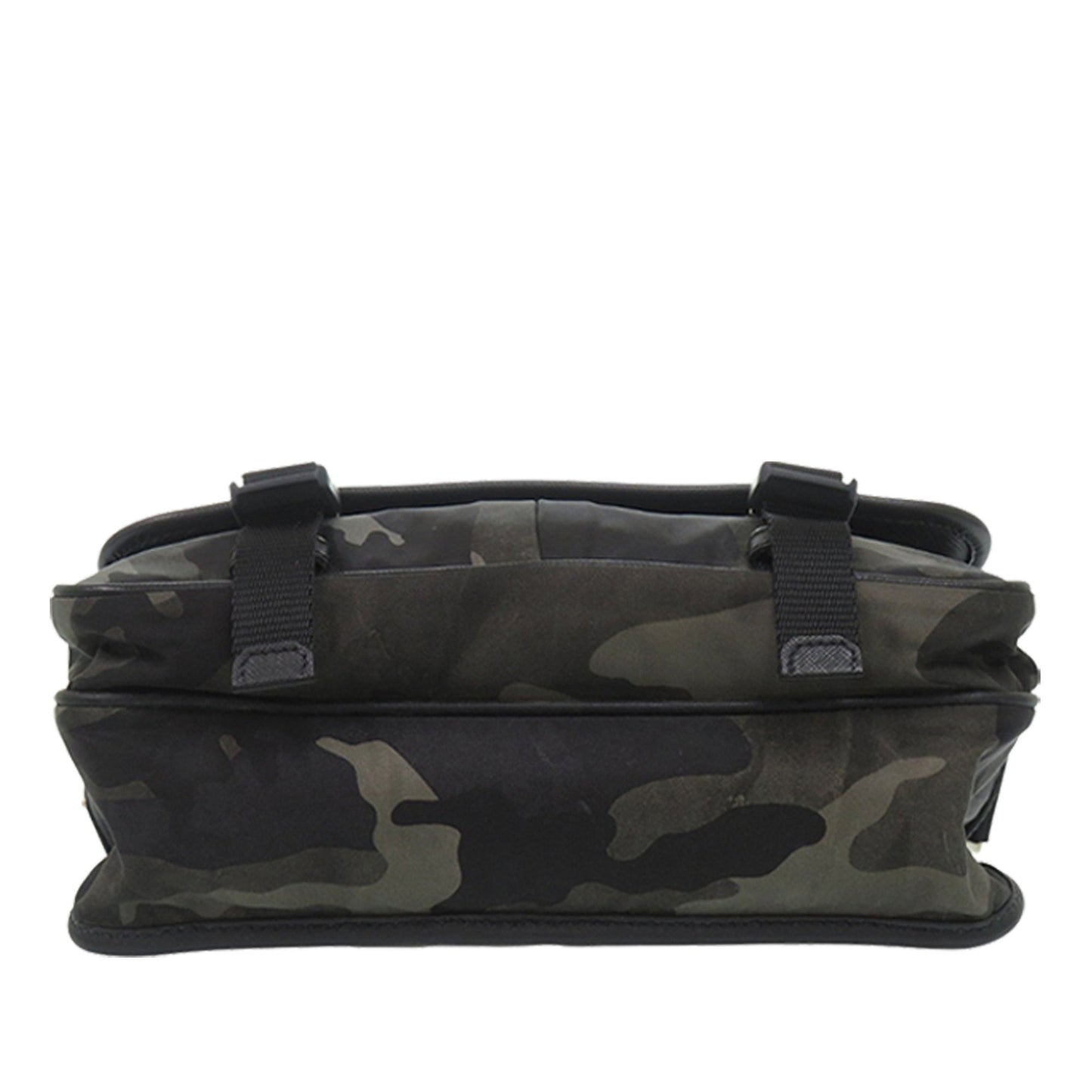 Prada Saffiano Trimmed Tessuto Camouflage Double Buckle Messenger Bag