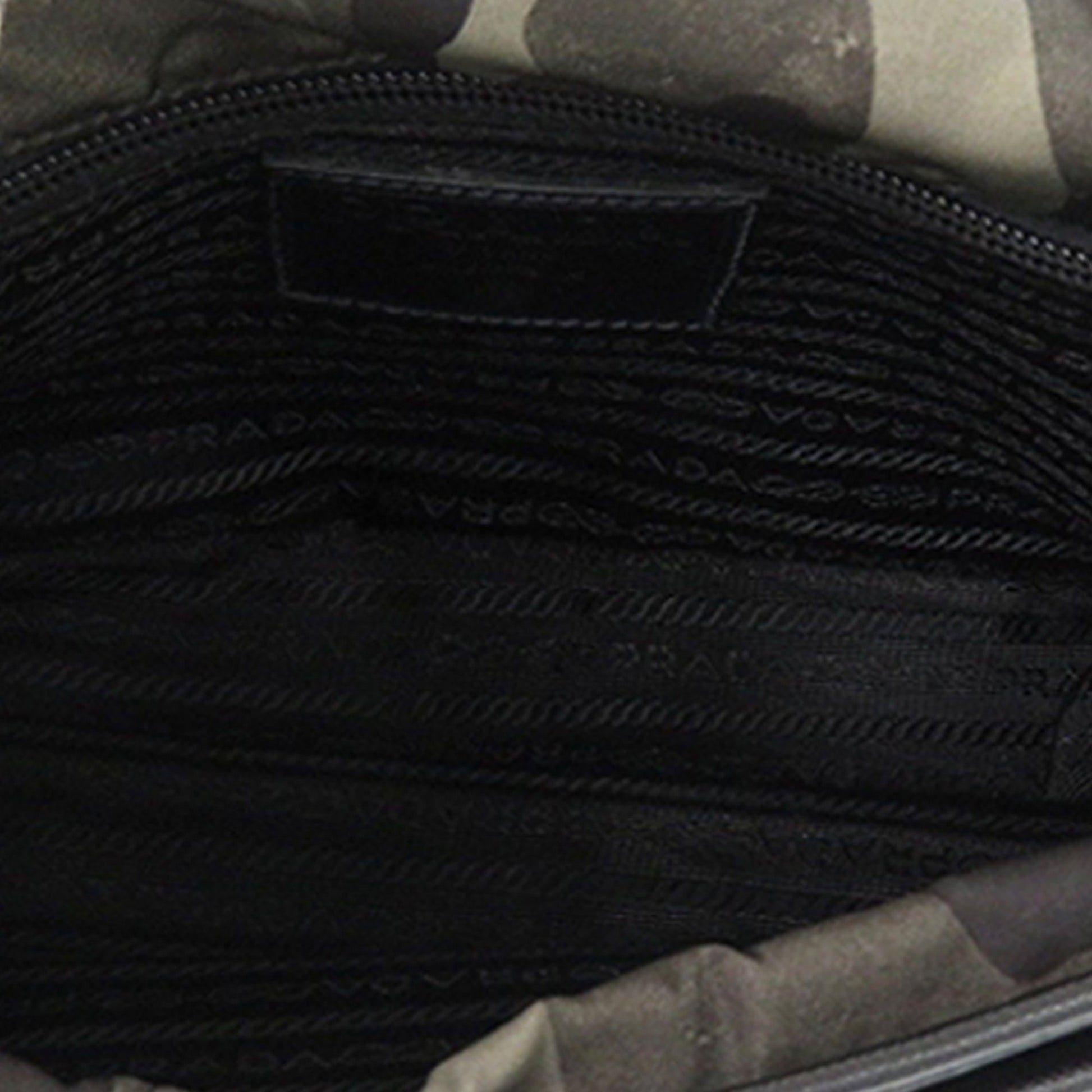 Prada Saffiano Trimmed Tessuto Camouflage Double Buckle Messenger Bag