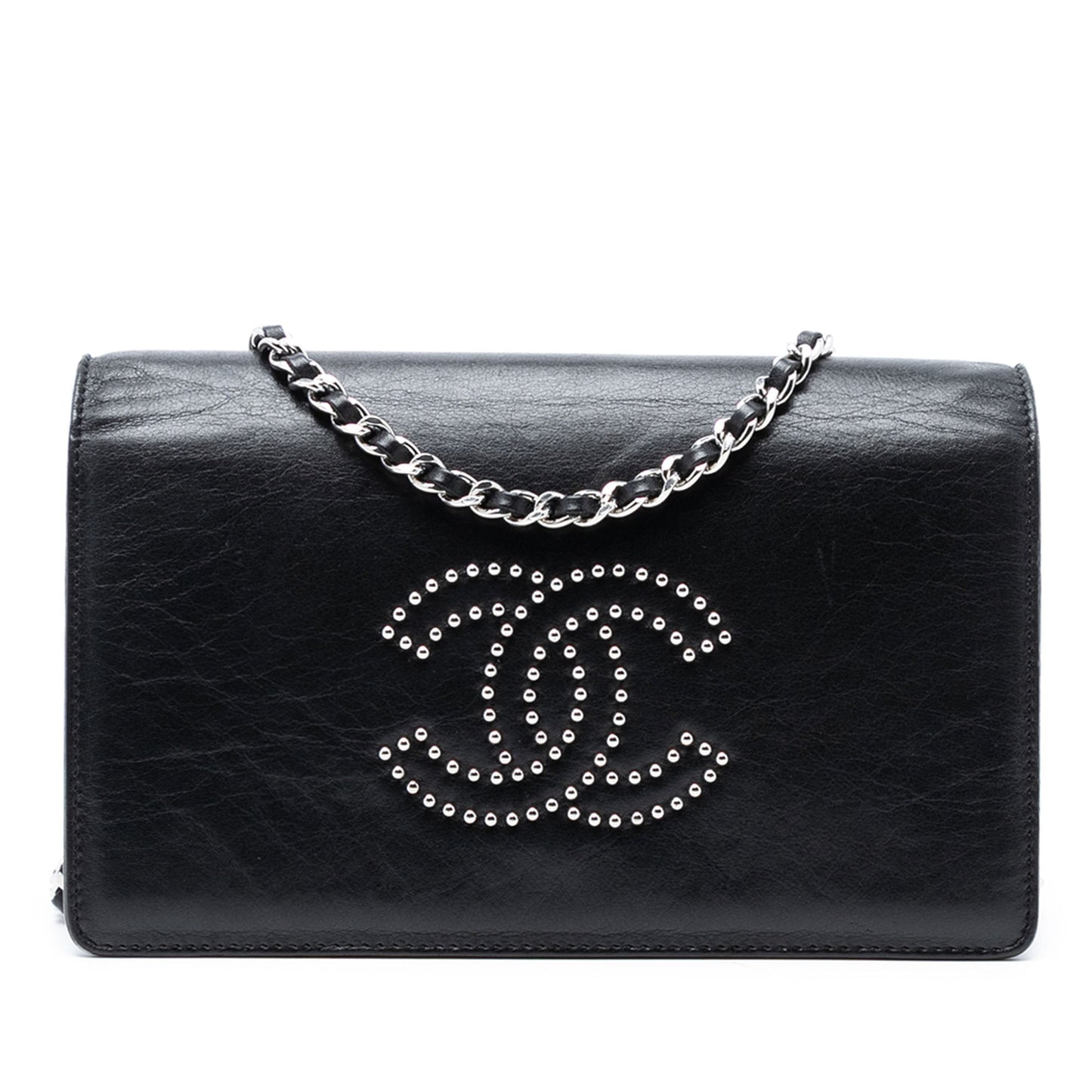Chanel Studded Lambskin CC Wallet on Chain
