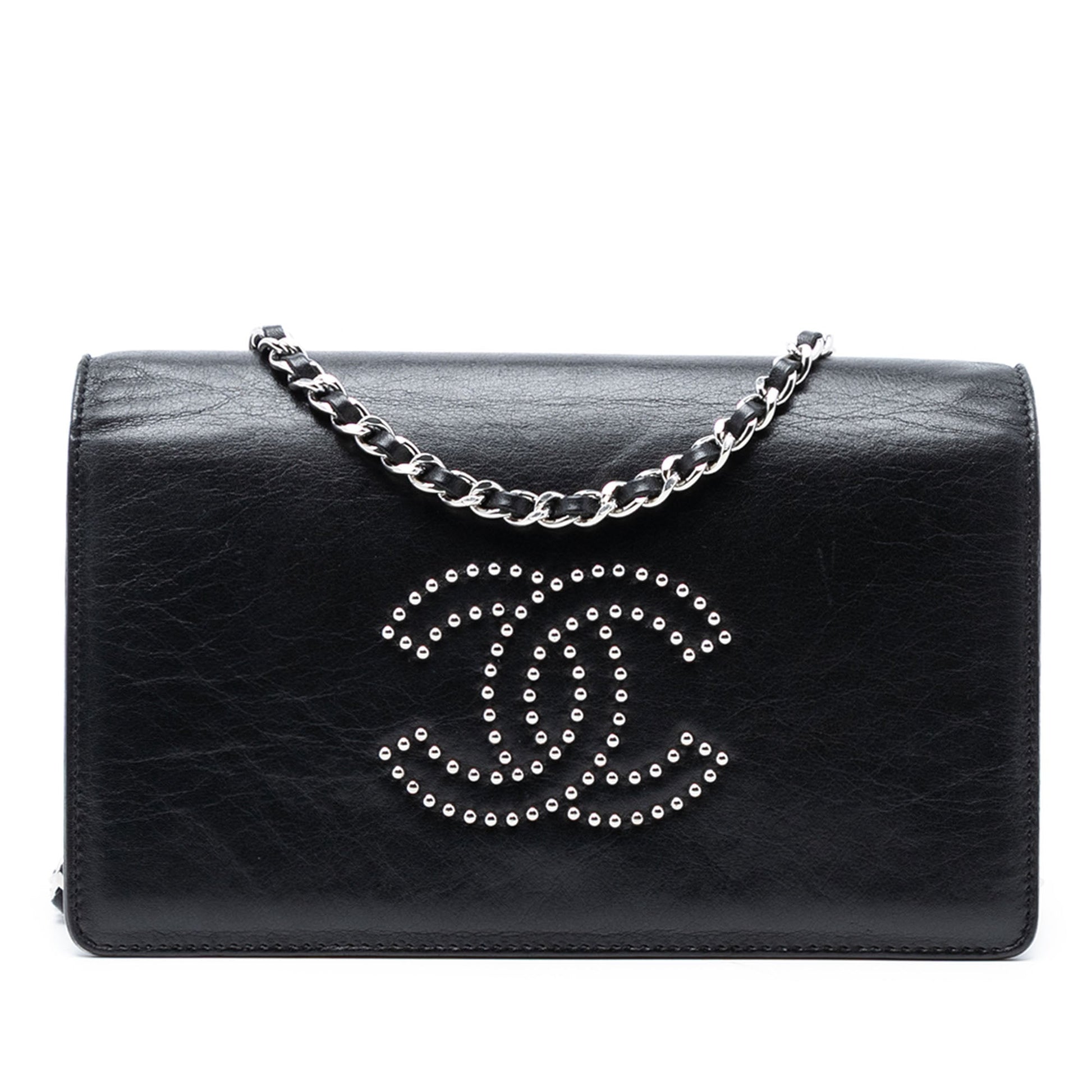 Chanel Studded Lambskin CC Wallet on Chain