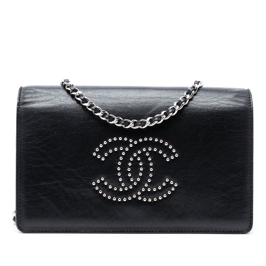 Chanel Studded Lambskin CC Wallet on Chain