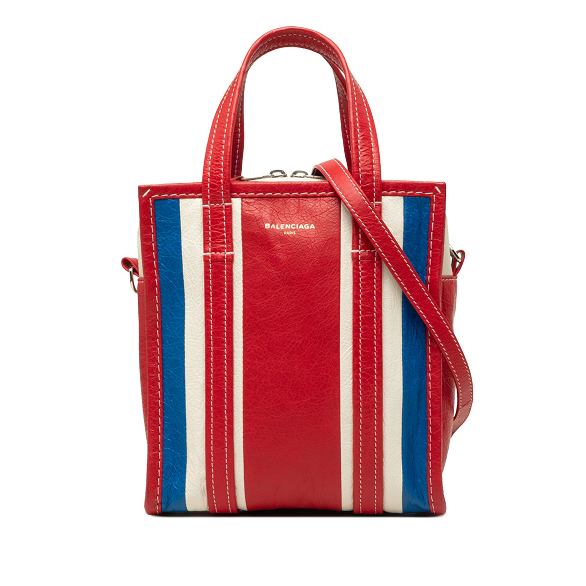Balenciaga Lambskin Bazar Shopper Satchel XS — Red