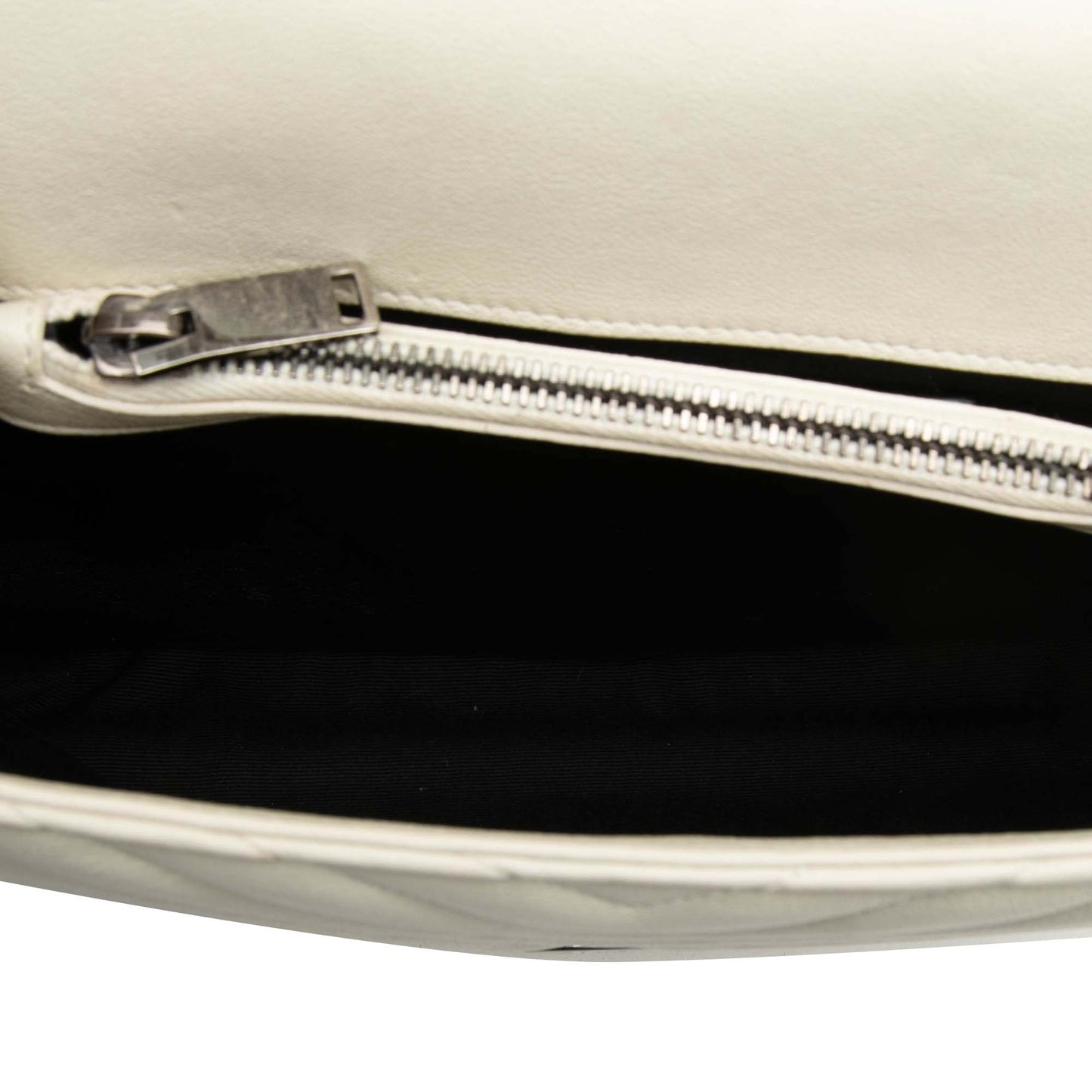 Saint Laurent Medium Quilted Chevron Sheepskin College Satchel