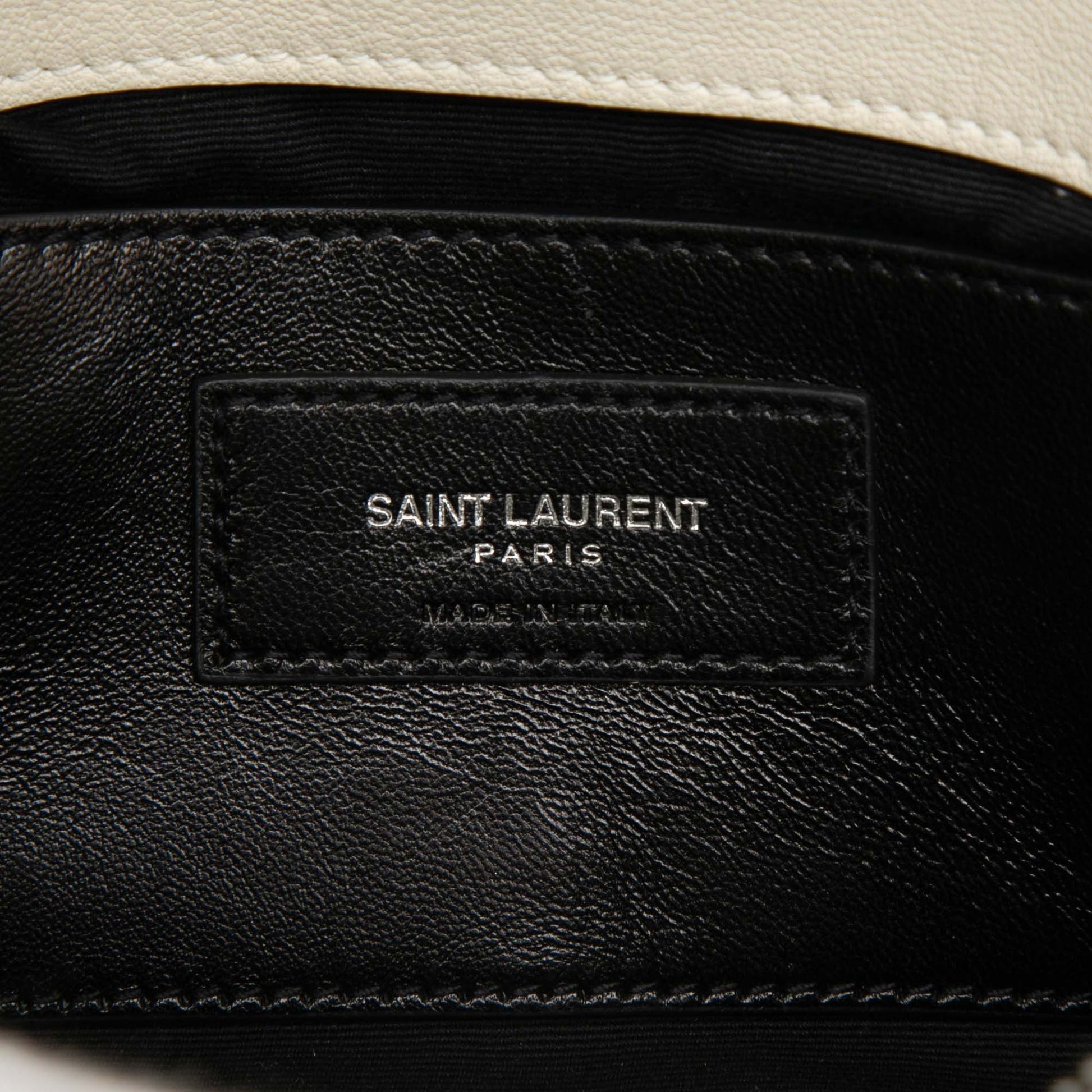Saint Laurent Medium Quilted Chevron Sheepskin College Satchel