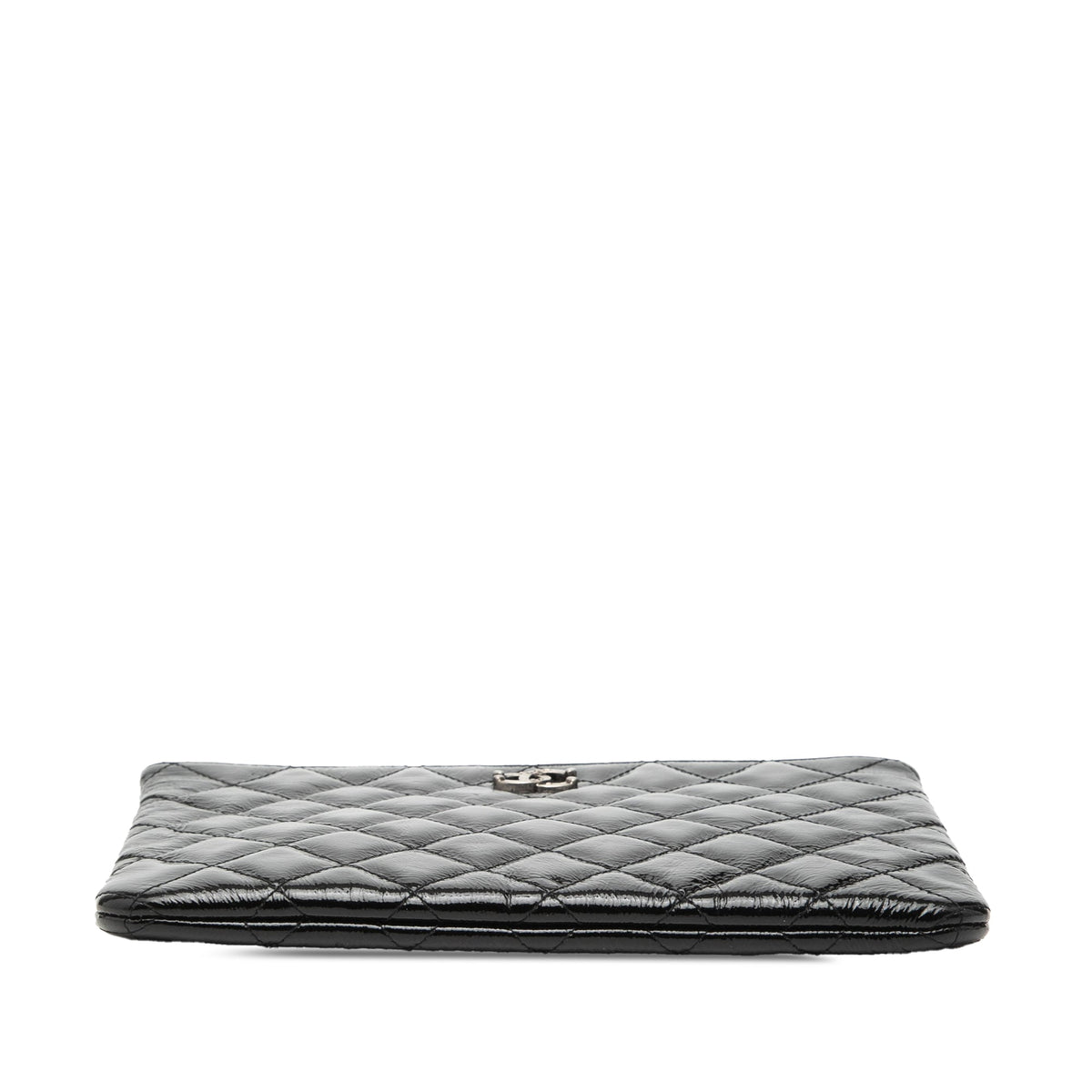 Chanel Small Quilted Crinkled Patent O Case Clutch