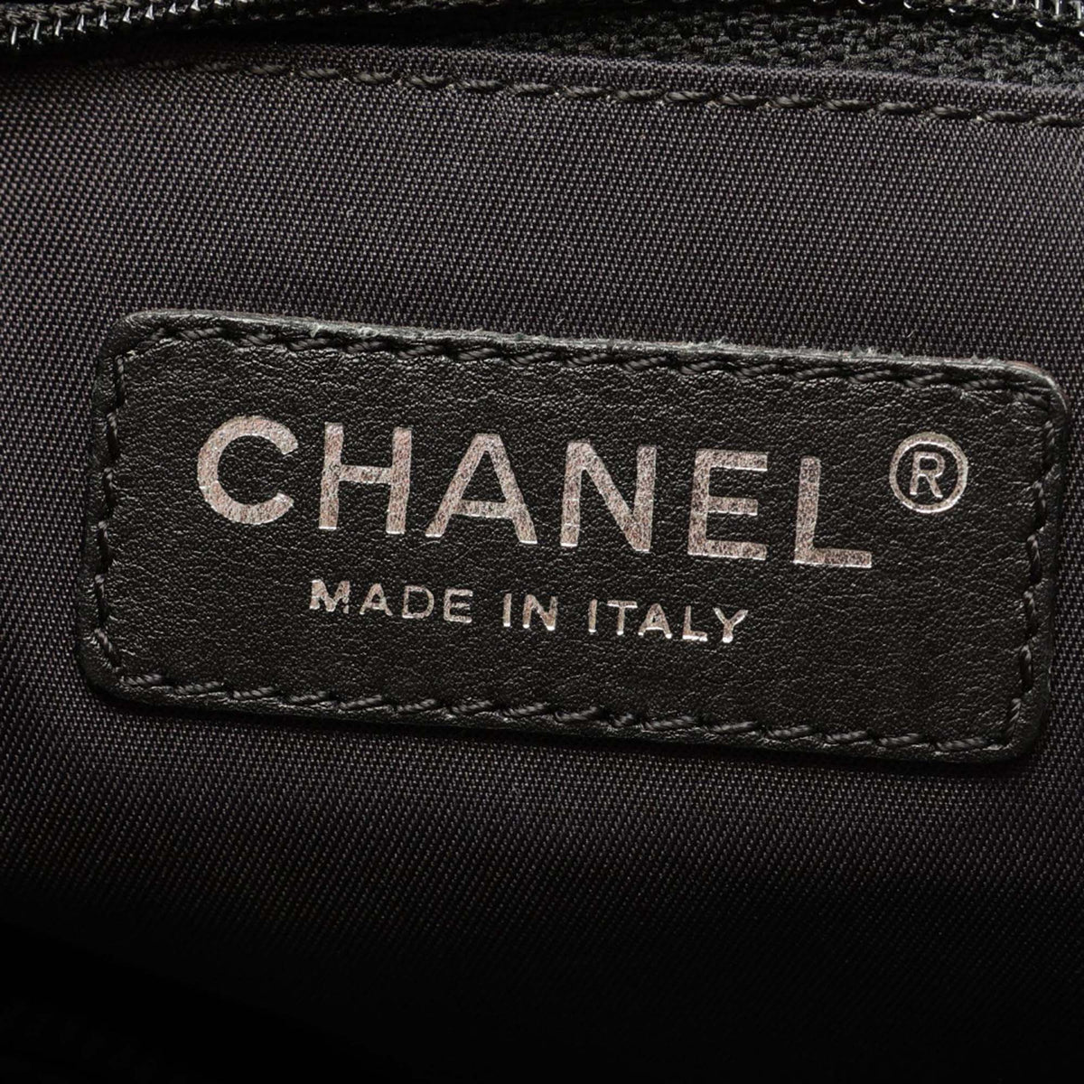 Chanel Small Quilted Coated Canvas Paris Biarritz Tote — Black