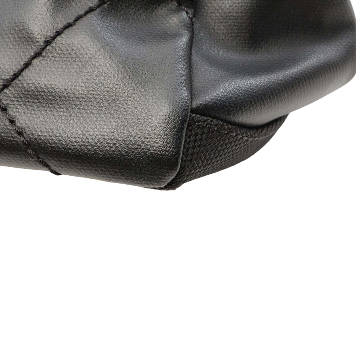 Chanel Small Quilted Coated Canvas Paris Biarritz Tote — Black