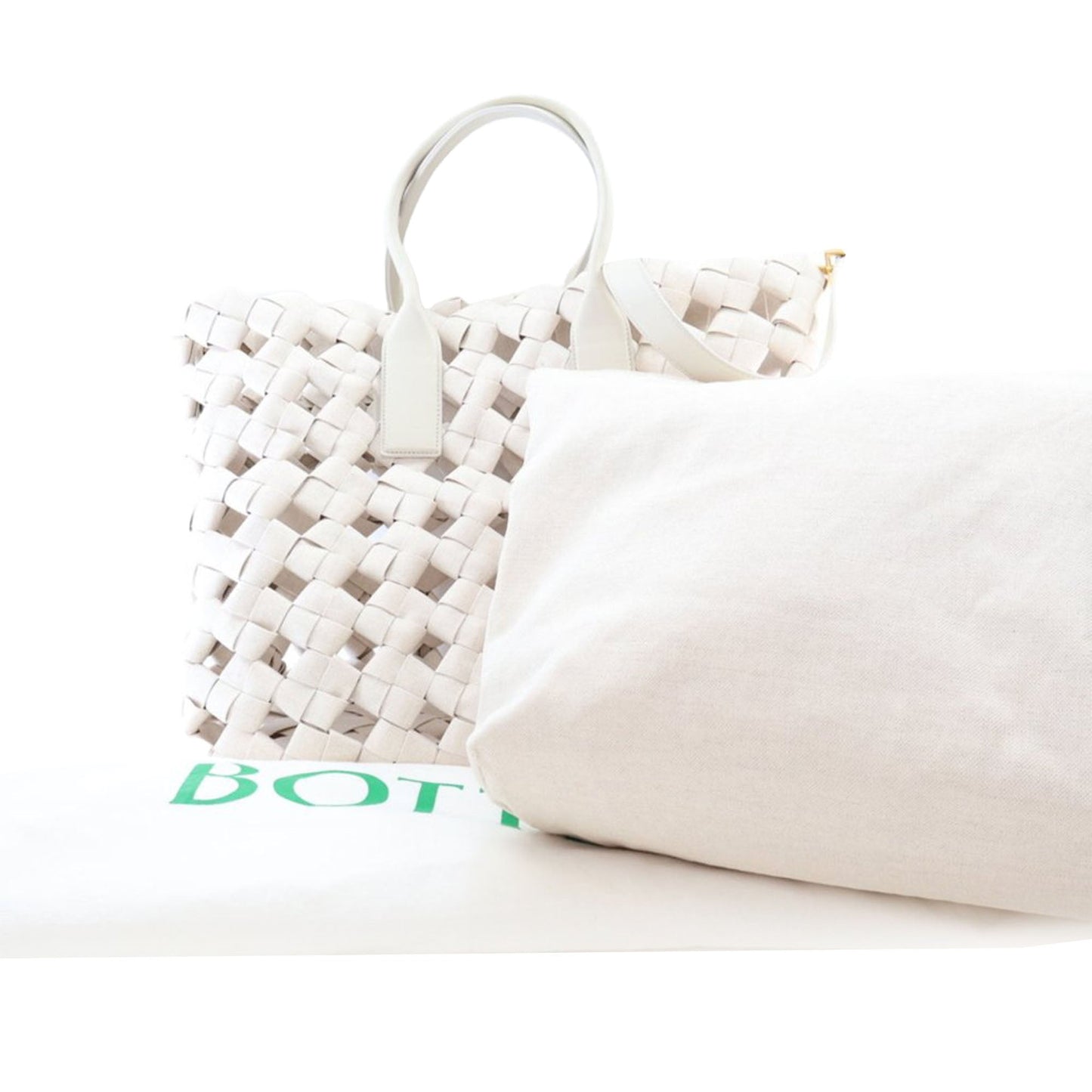 Bottega Veneta Canvas Intrecciato Hand Knotted Tote