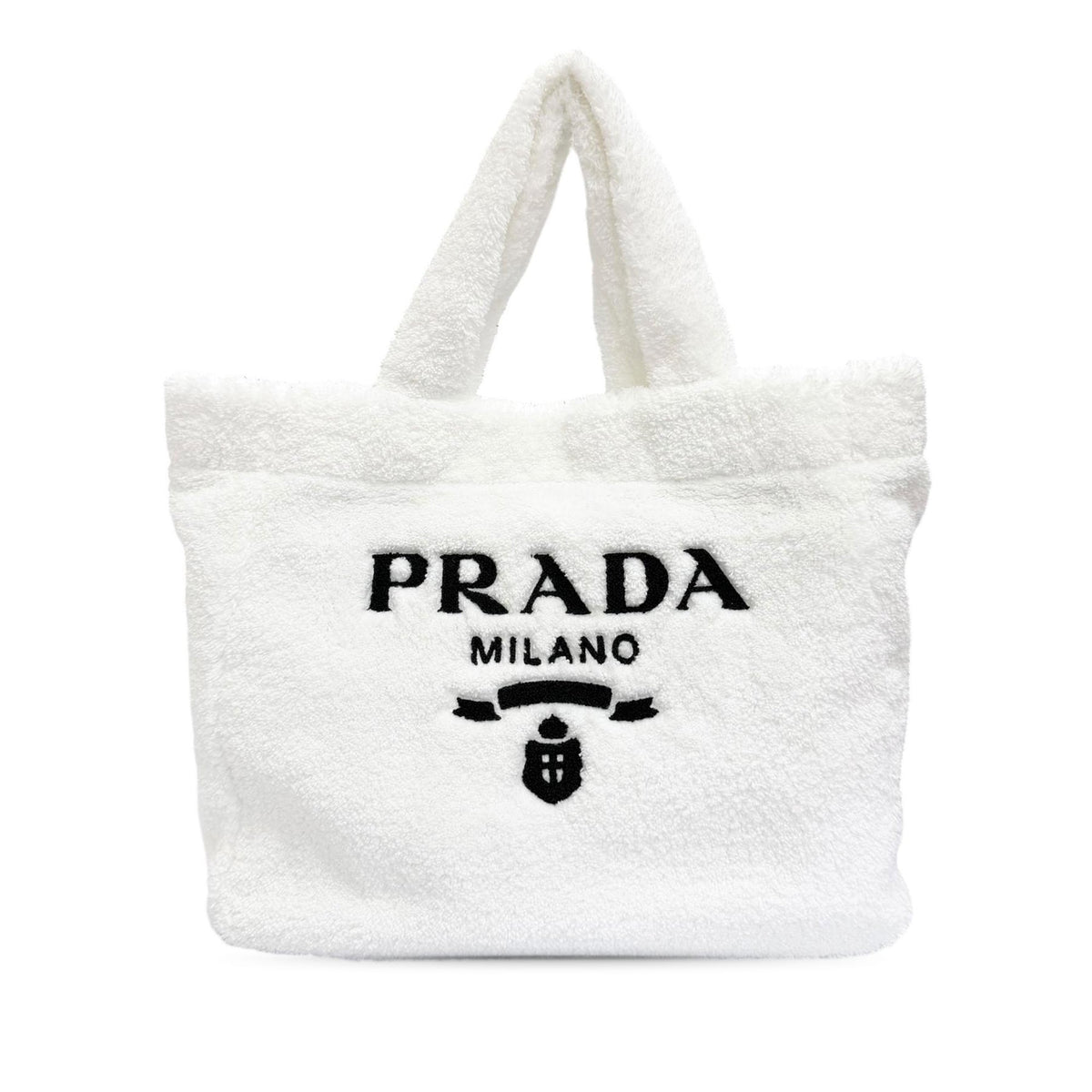 Prada Spugna Terry Cloth Logo Tote