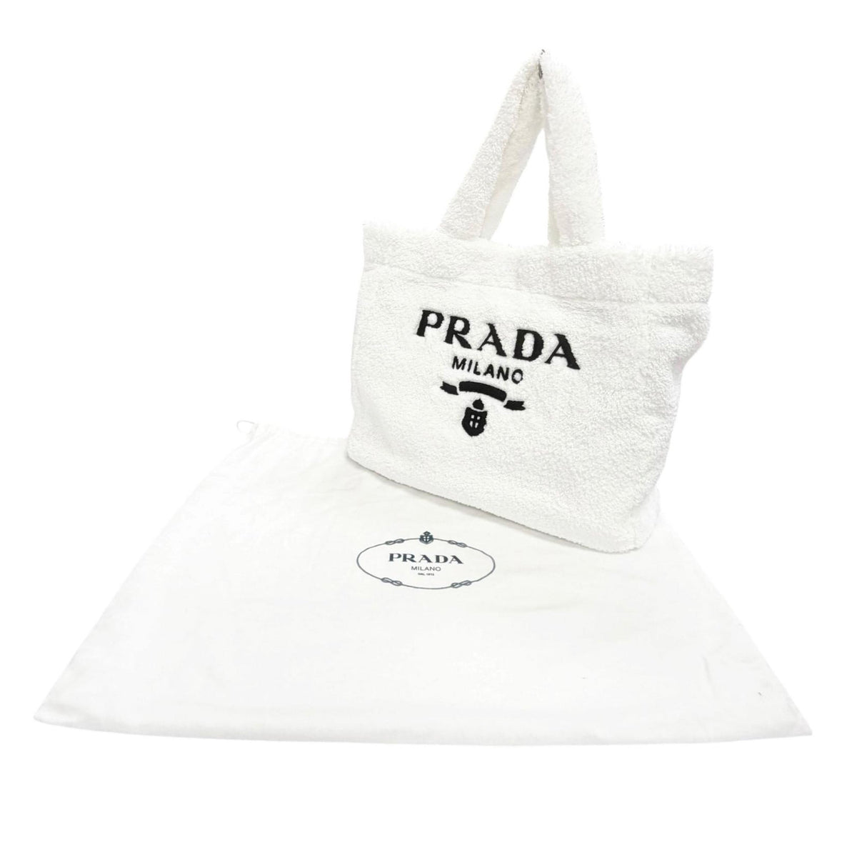 Prada Spugna Terry Cloth Logo Tote