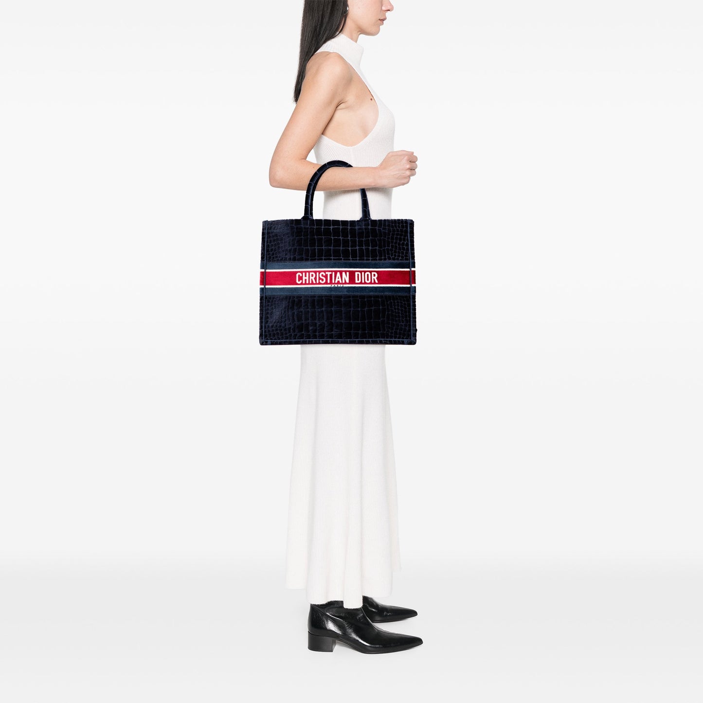 Dior Large Velvet Embossed Book Tote