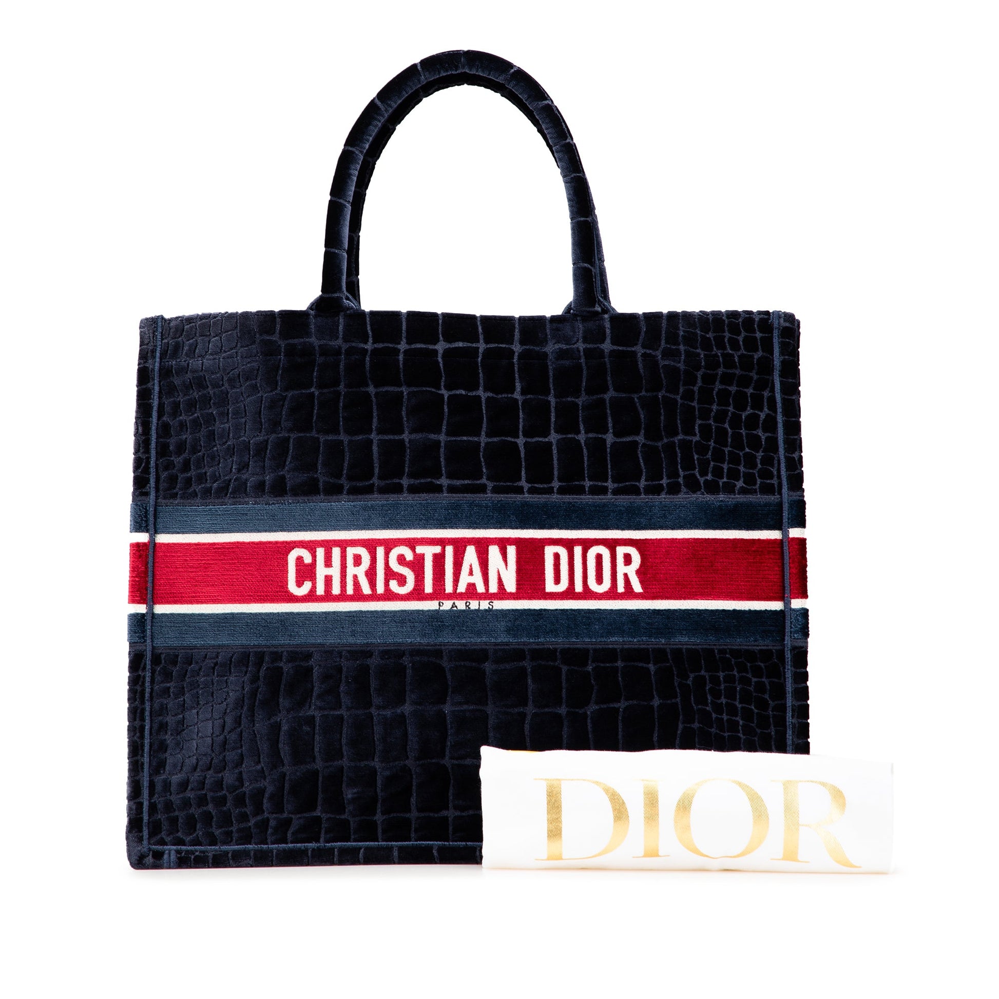Dior Large Velvet Embossed Book Tote