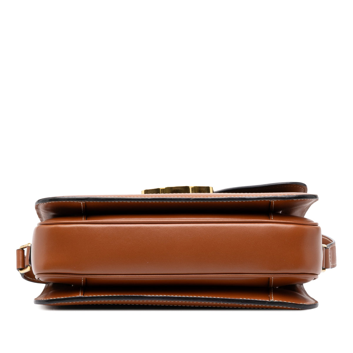 Celine Classique Triomphe Coated Canvas and Calfskin Triomphe Crossbody — Brown