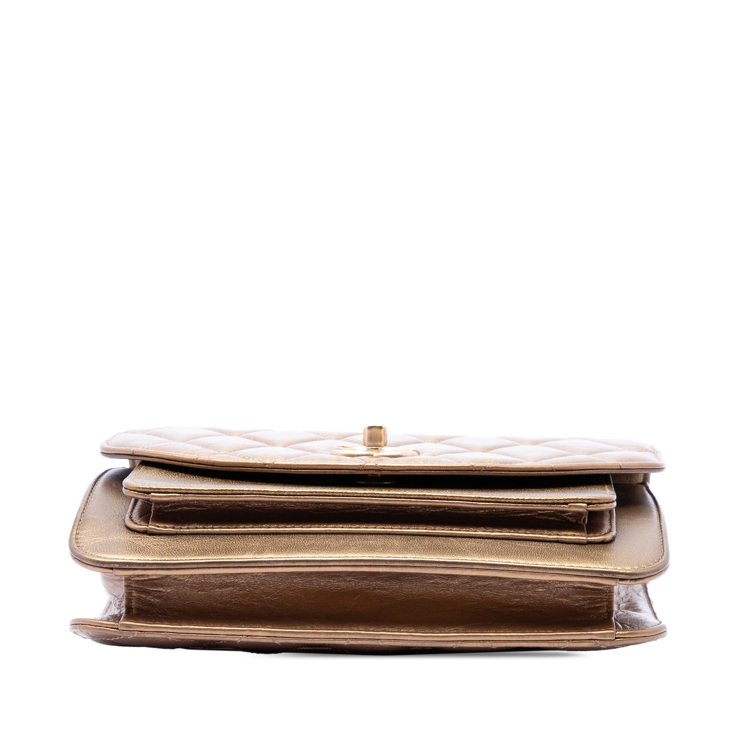 Chanel Small Metallic Calfskin and Caviar Chain Top Handle Bag