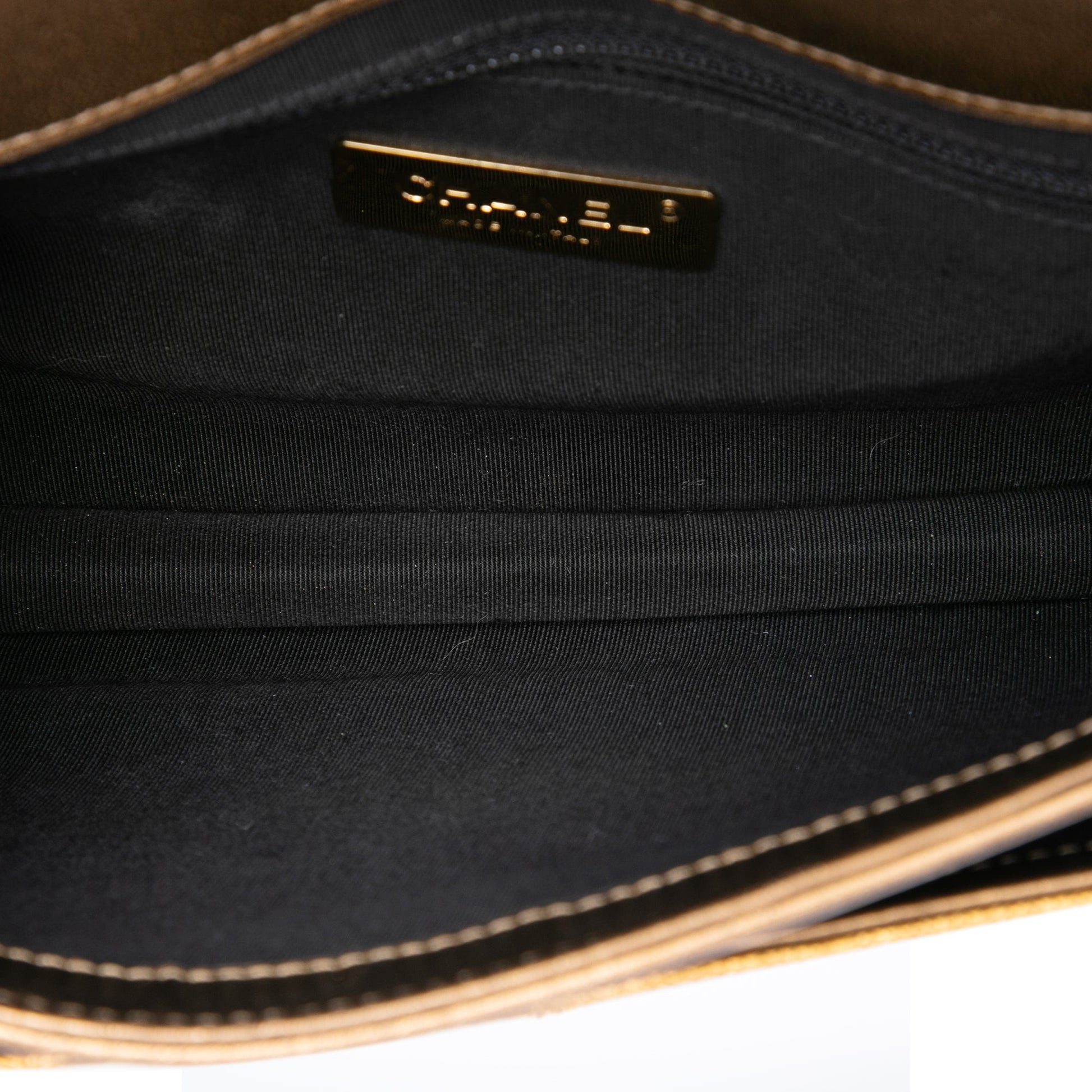 Chanel Small Metallic Calfskin and Caviar Chain Top Handle Bag
