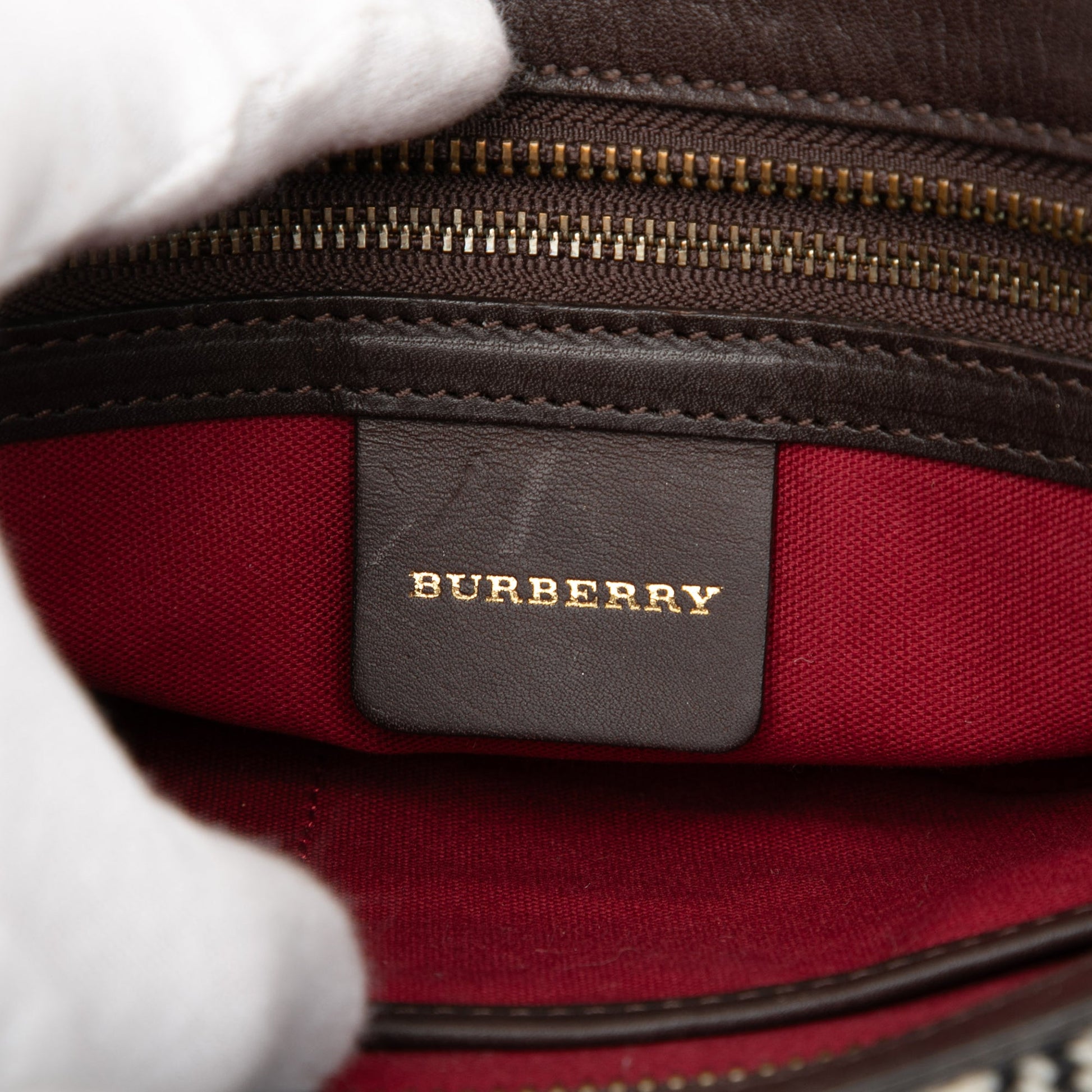 Burberry Supernova Check Wool Shoulder Bag