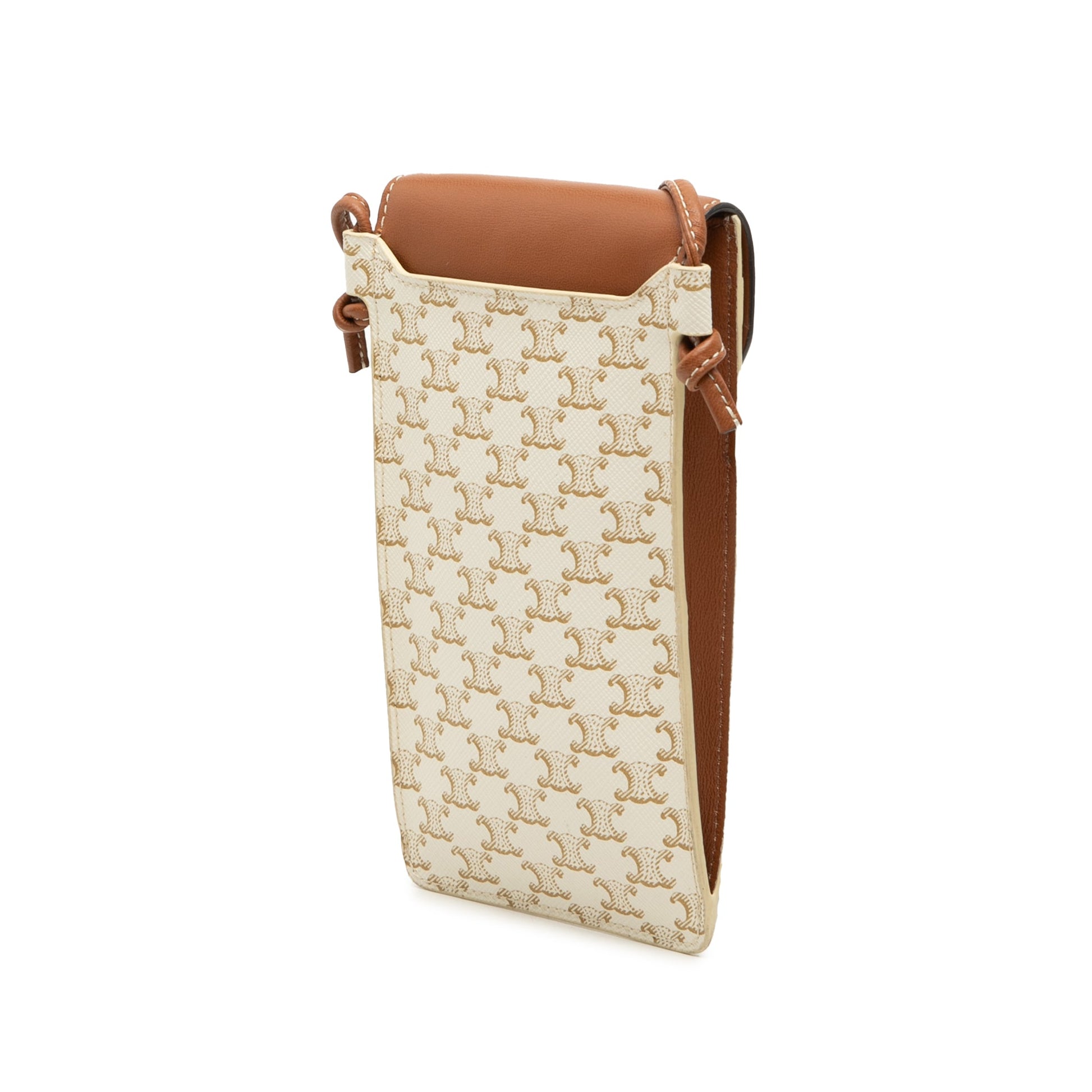 Celine Triomphe Coated Canvas Phone Pouch Flap Crossbody