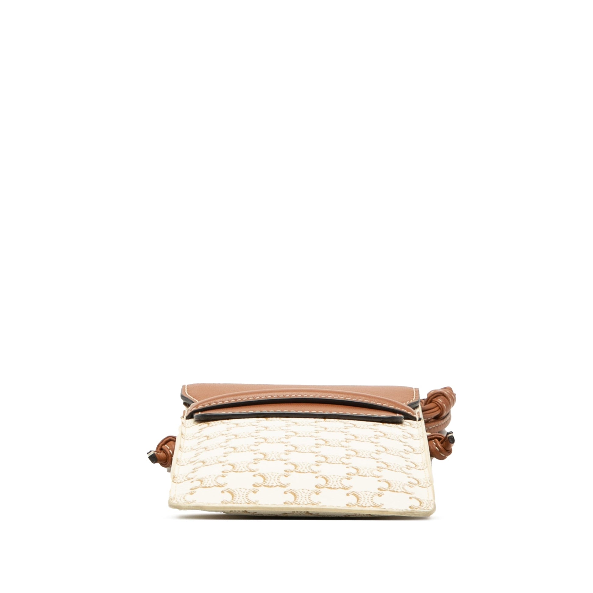 Celine Triomphe Coated Canvas Phone Pouch Flap Crossbody