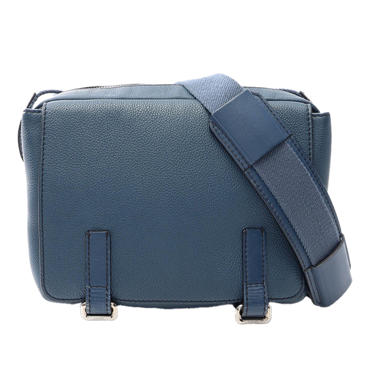 LOEWE Soft Grained Calfskin Military Messenger Bag XS — Blue