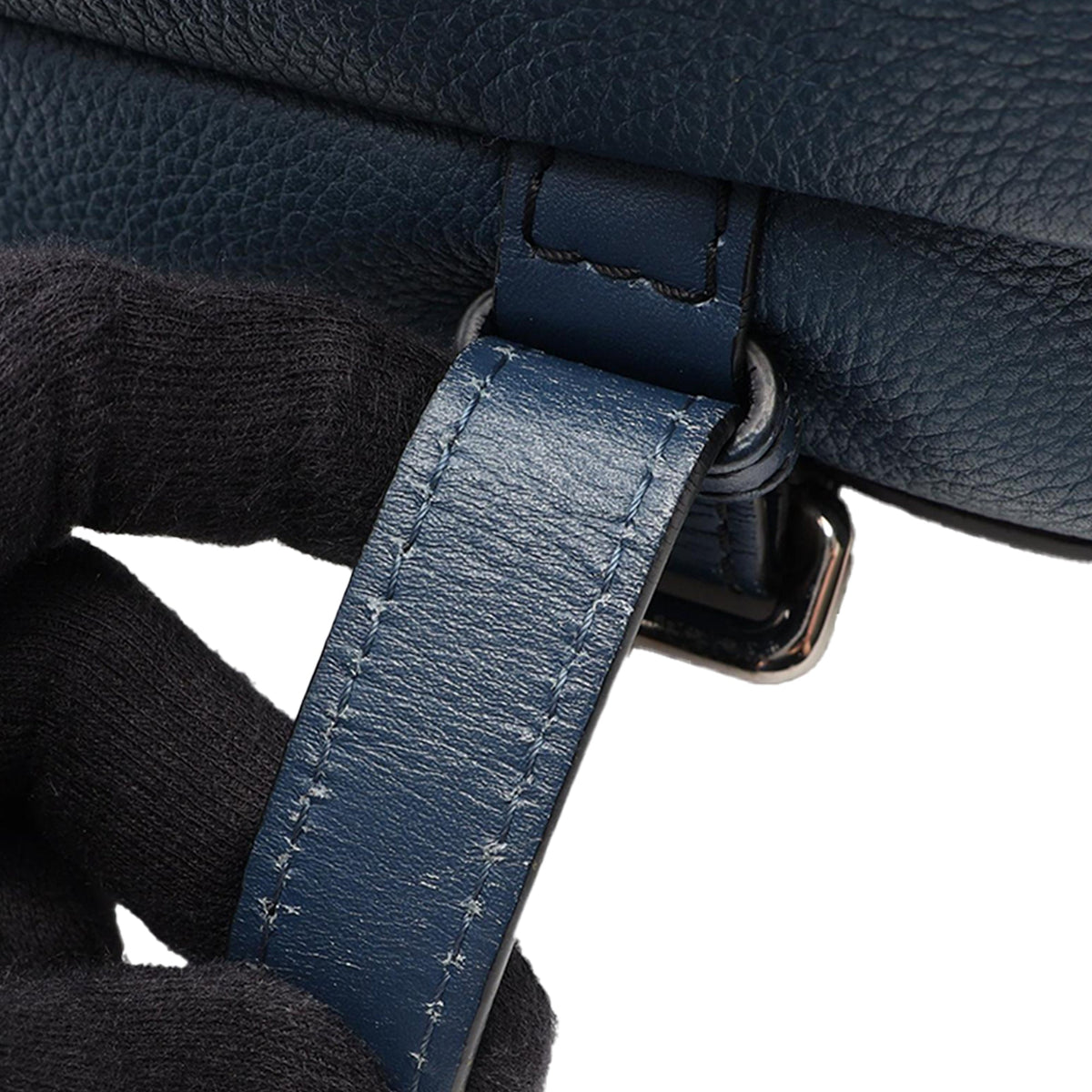 LOEWE Soft Grained Calfskin Military Messenger Bag XS — Blue