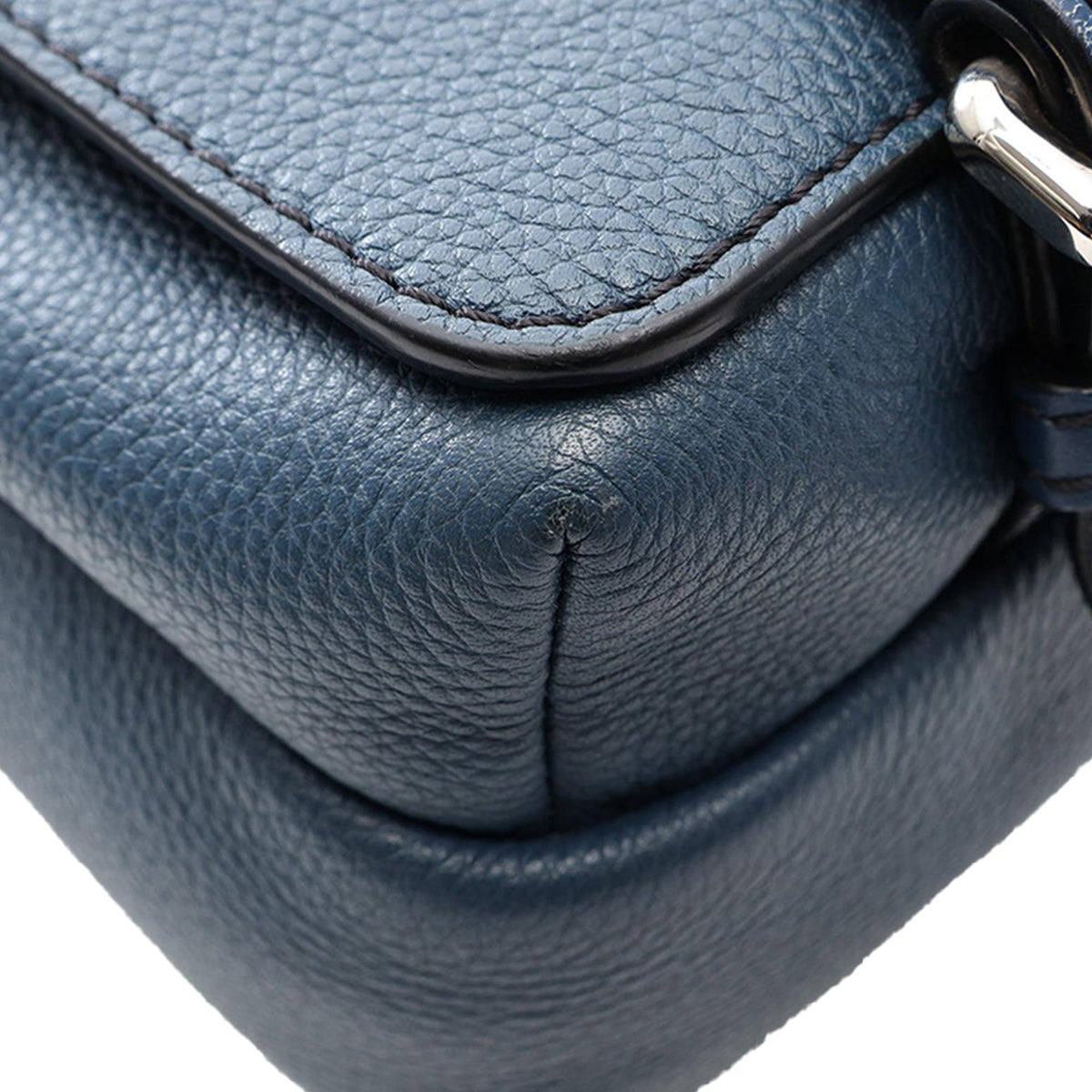 LOEWE Soft Grained Calfskin Military Messenger Bag XS — Blue