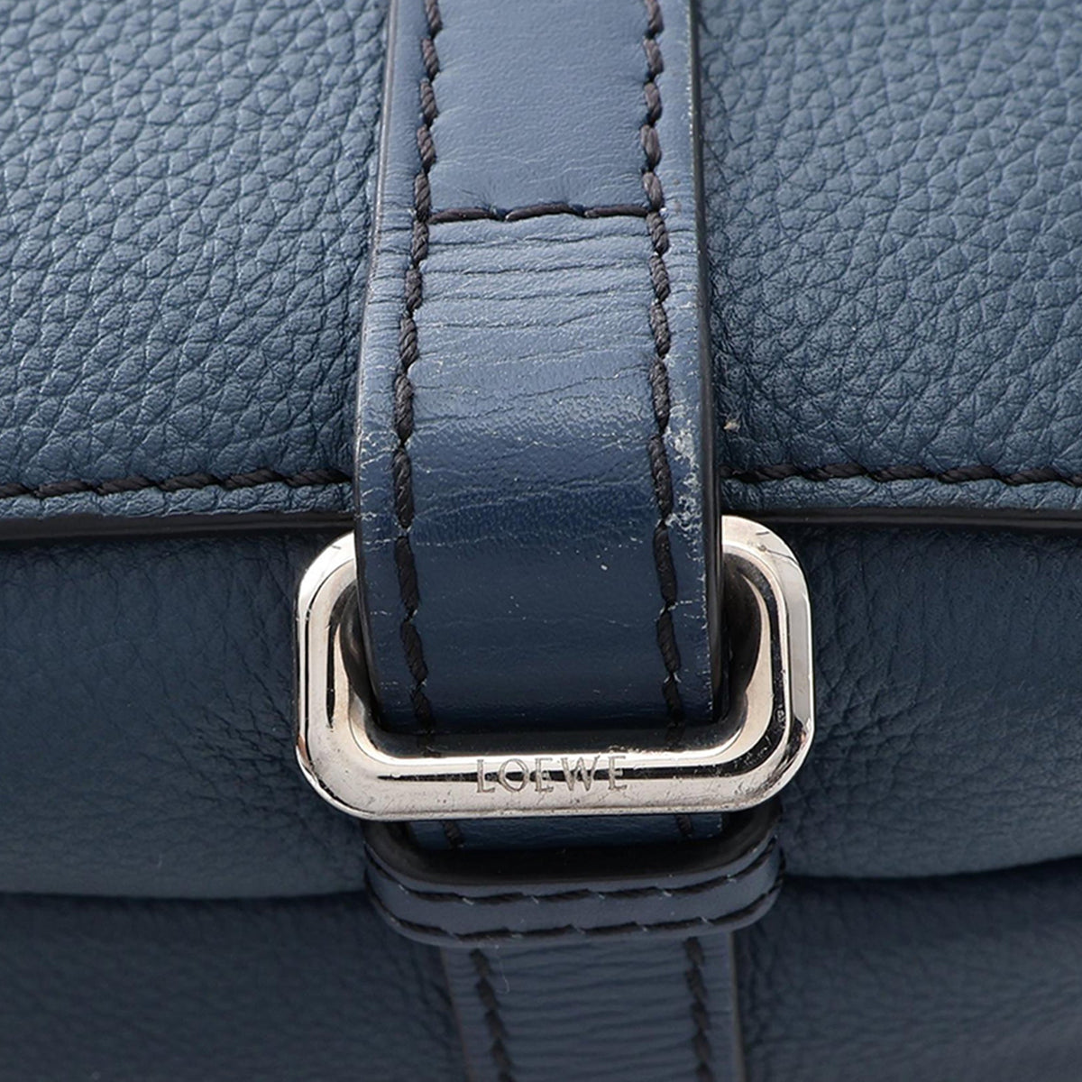 LOEWE Soft Grained Calfskin Military Messenger Bag XS — Blue