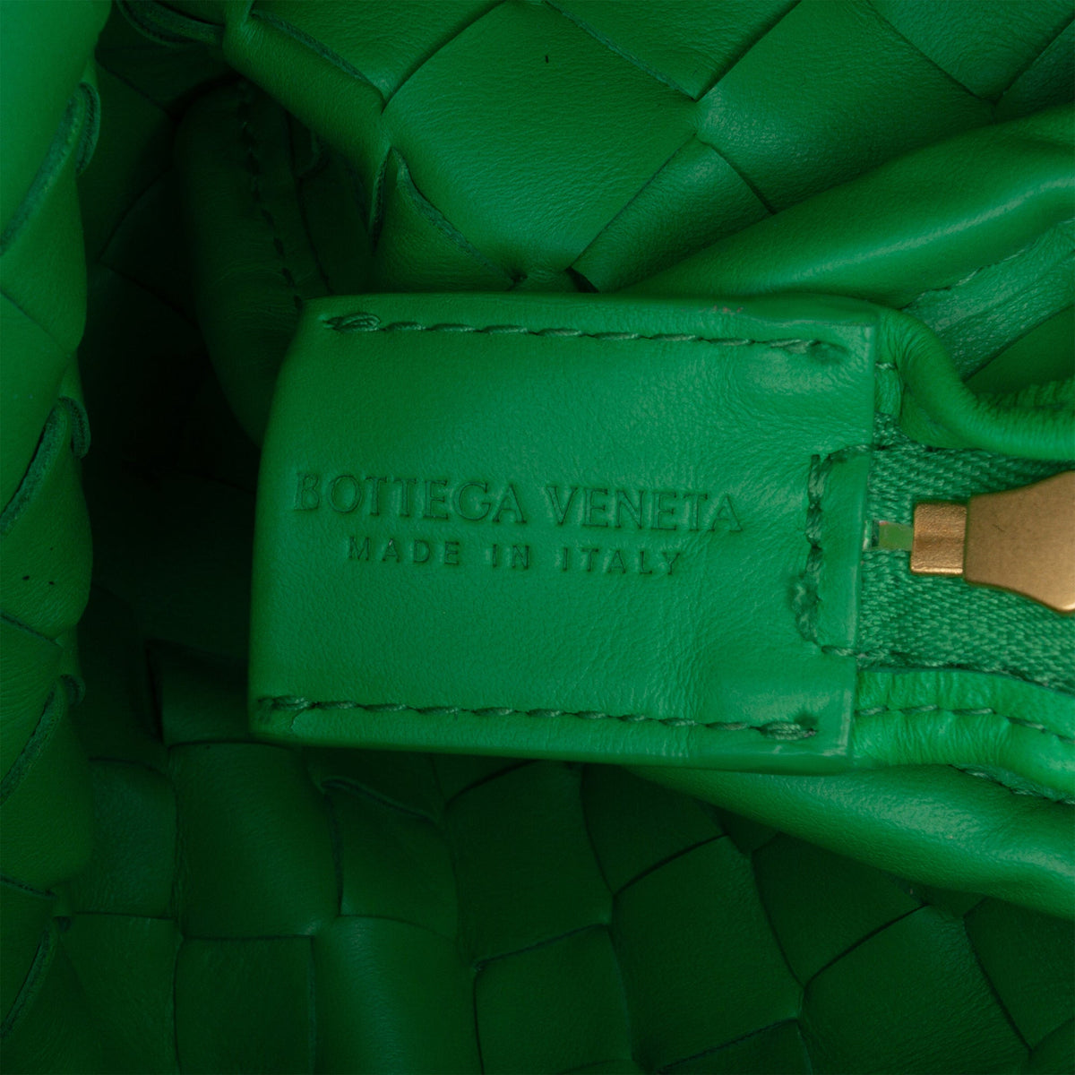 Bottega Veneta Mini Lambskin Intrecciato Loop Camera Bag — Green