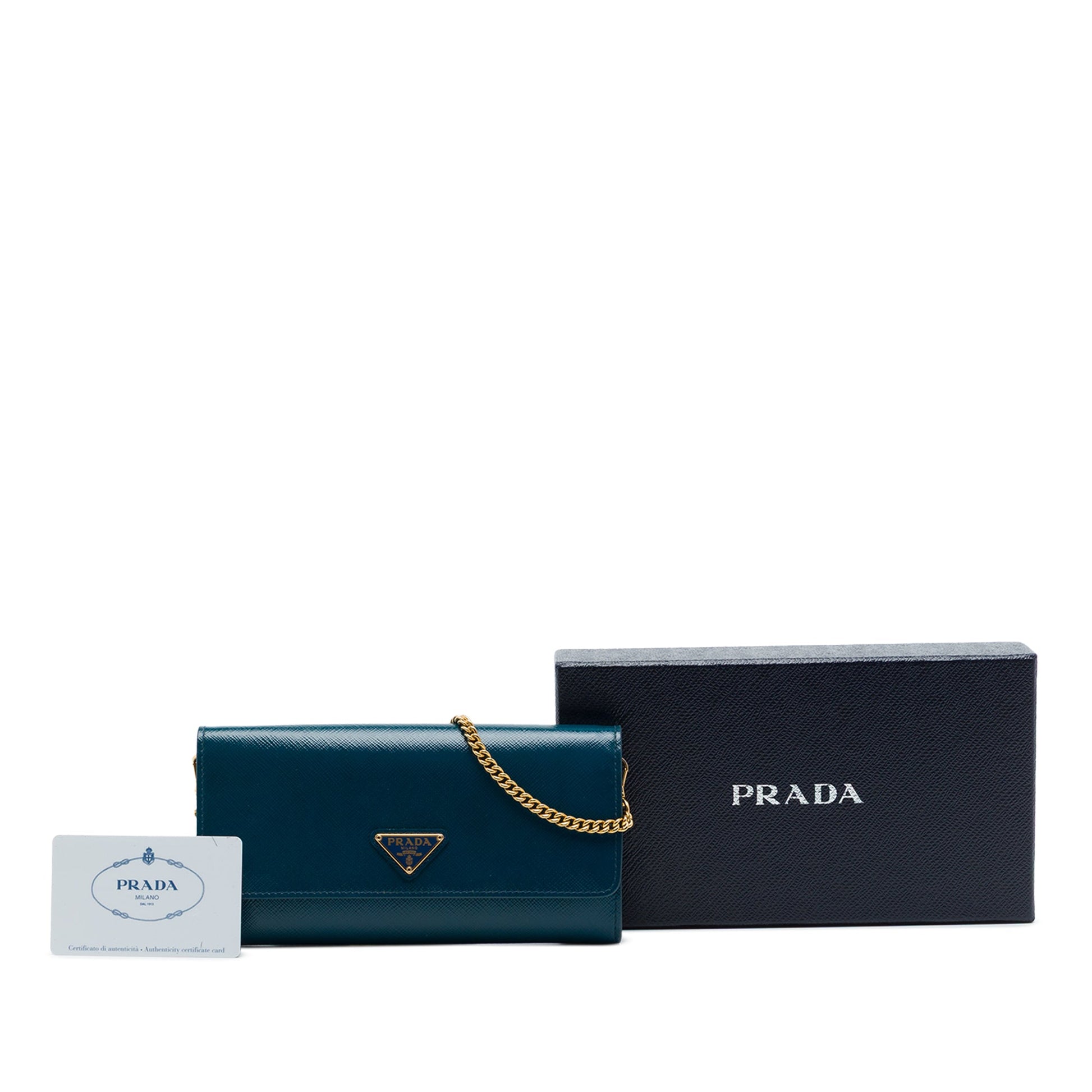 Prada Saffiano Lux Wallet On Chain