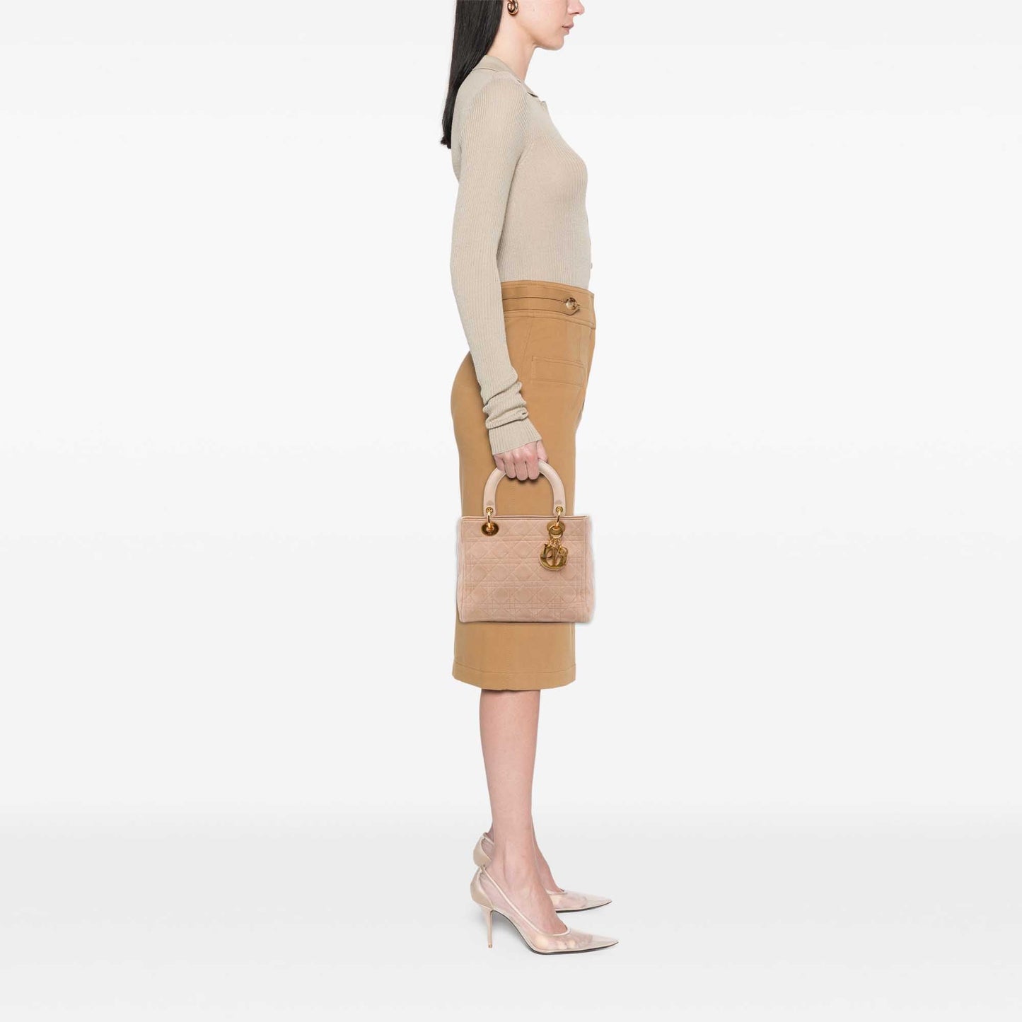 Dior Medium Suede Cannage Lady Dior